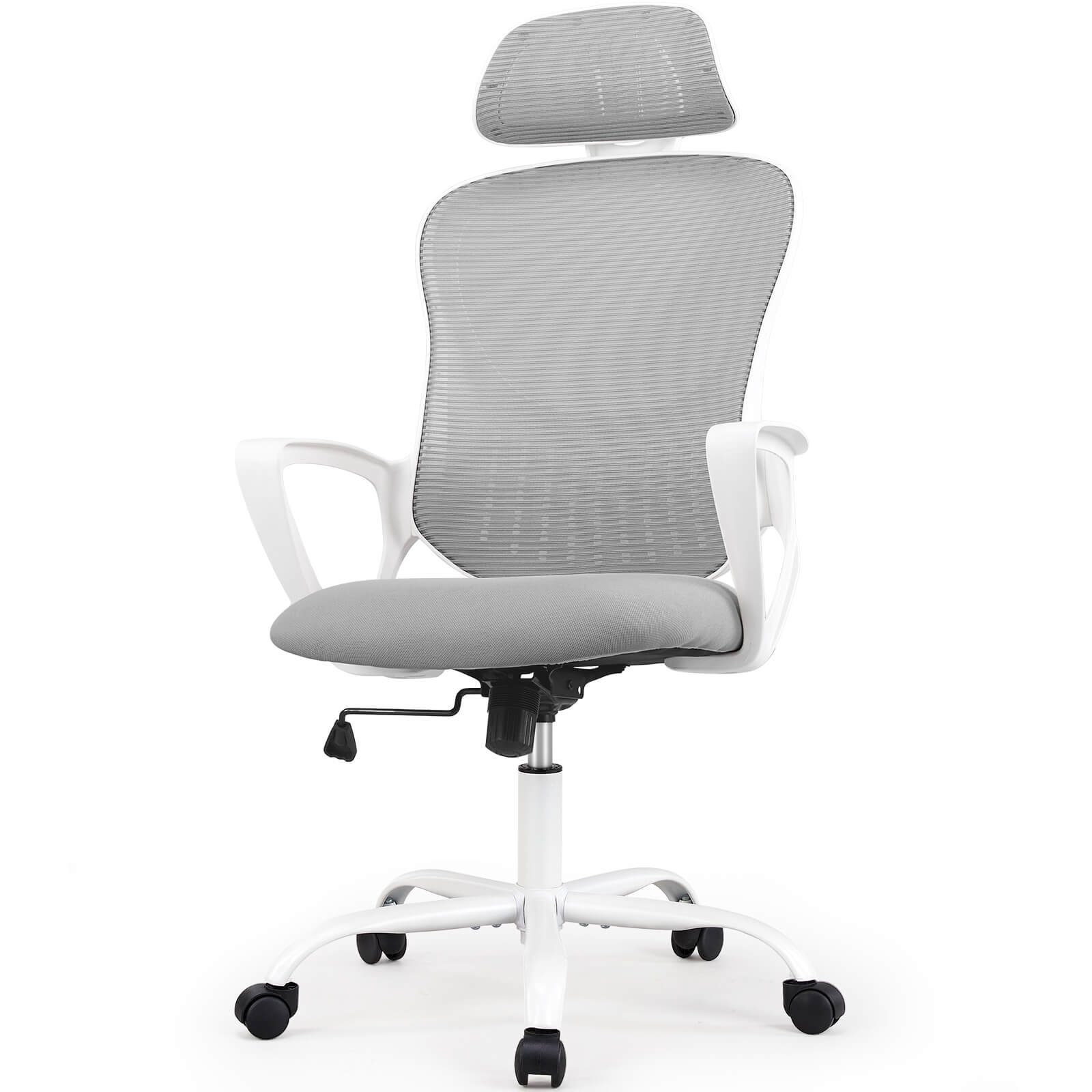 Ergonomic office chair - high back with wheels, adjustable headrest and flip-up armrests for bedroom, study, living room, office