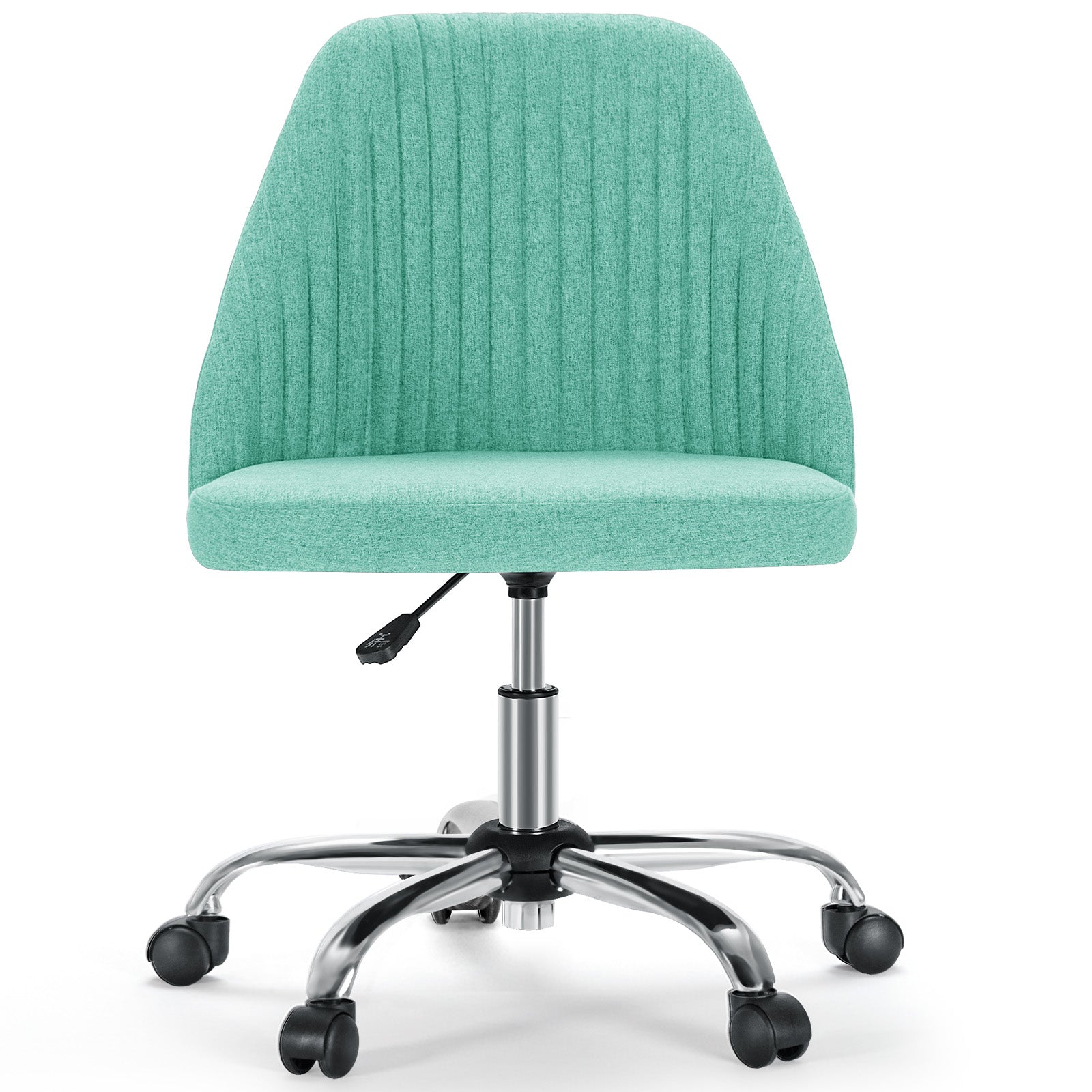 Modern Fabric Armless Adjustable Swivel Office Desk Chairs with Wheels