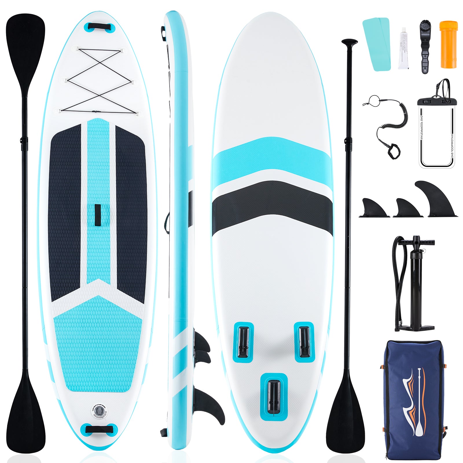 Inflatable Stand Up Paddle Boards 10 ft 5 in with Premium SUP Paddle Board Accessories, Wide Stable Design, Non-Slip Comfort Deck for Youth & Adults