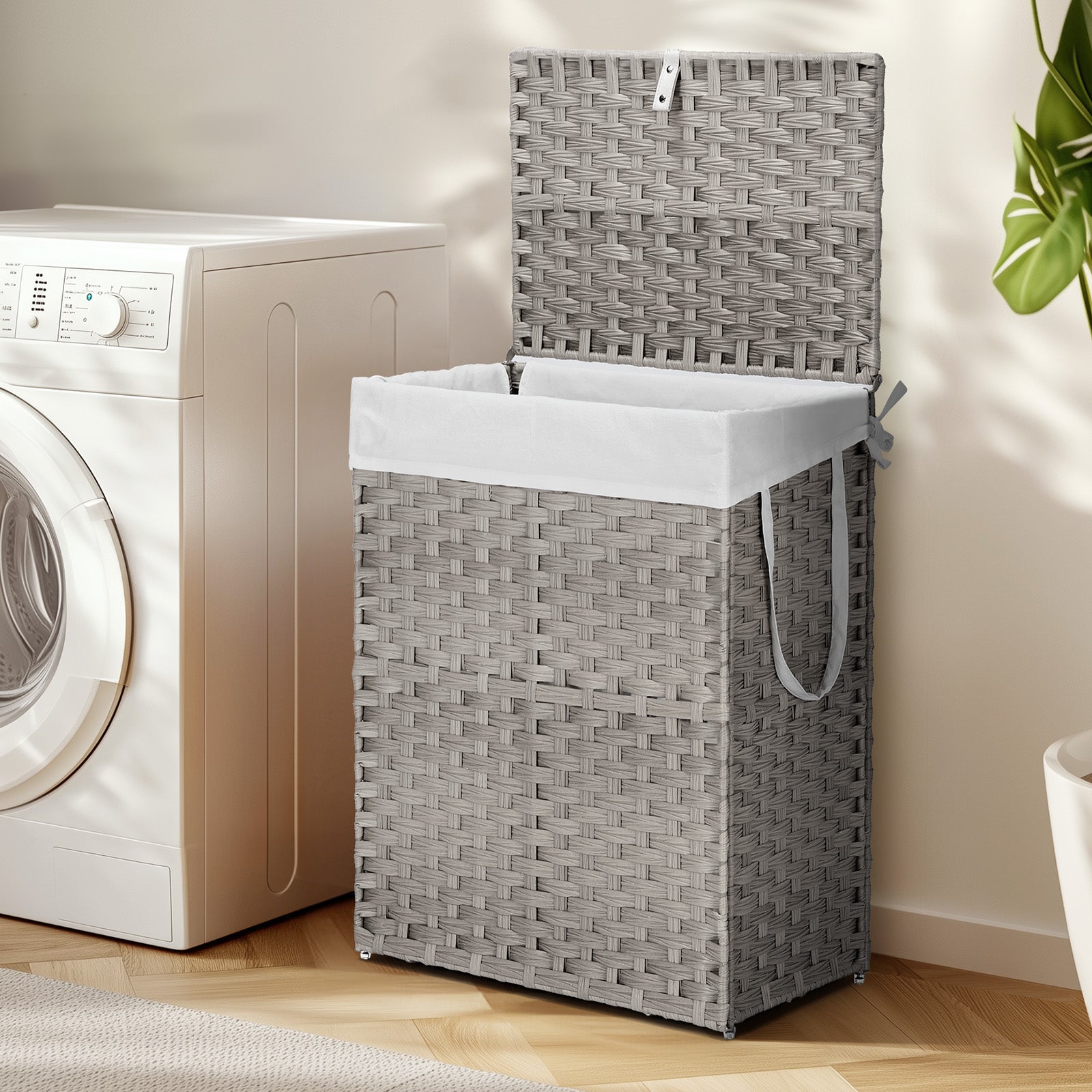 Laundry Hampers with Lid, Clothes Hampers with Handles and Removable Laundry Bags, Large Collapsible Laundry Hampers for Bedroom, Bathroom, Dorm Room
