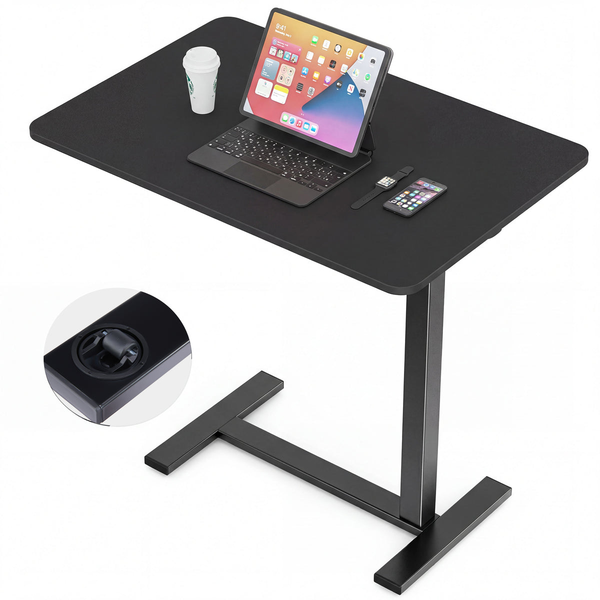 Gianna Adjustable bedside tables - on wheels, rolling laptop tables, mobile standing desks, hospital and home bed tables