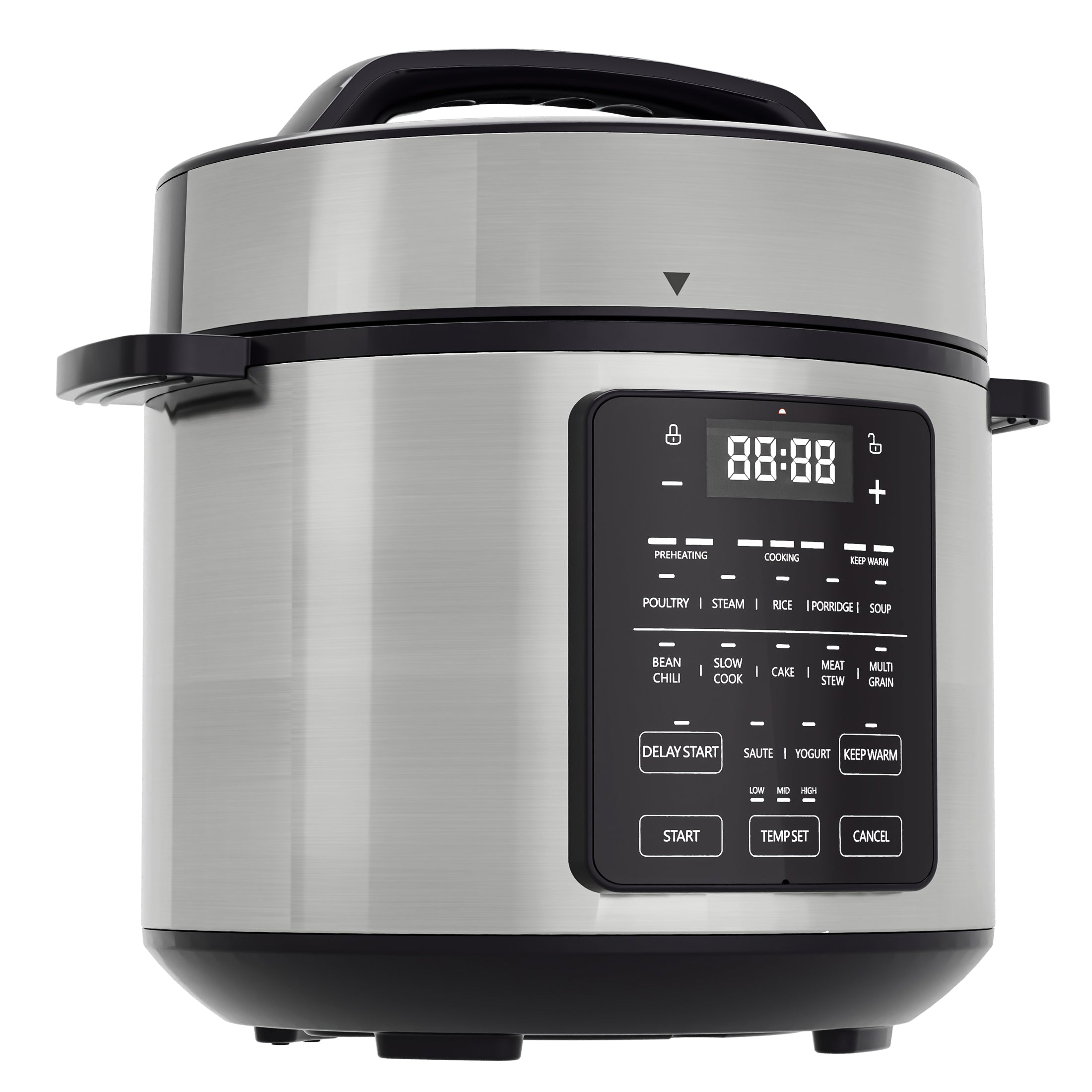 Instant Cooker 6 Quart 12-in-1 Electric Pressure Cooker Multi-Function Features & Stainless Steel Pot