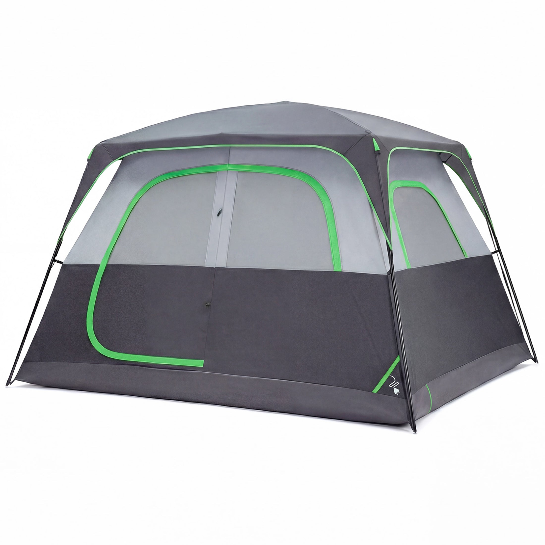 EDX 6 Person Waterproof & Windproof Family Camping Tent with Large Interior, Easy Setup Cabin Tent with Mesh Windows & Skylights, Portable Outdoor Tent for Car Camping, Hiking, Fishing