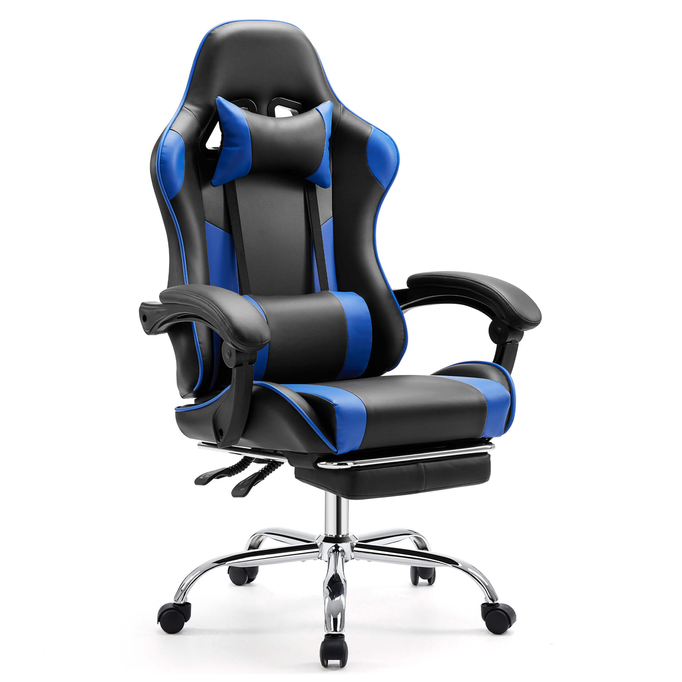 Mayoume Gaming Chair Ergonomic Office Chair With Foot Rest, Big And Tall Executive Desk Chair With Lumbar Support, Padded Arms, Computer Chair For Home Office, Bedroom