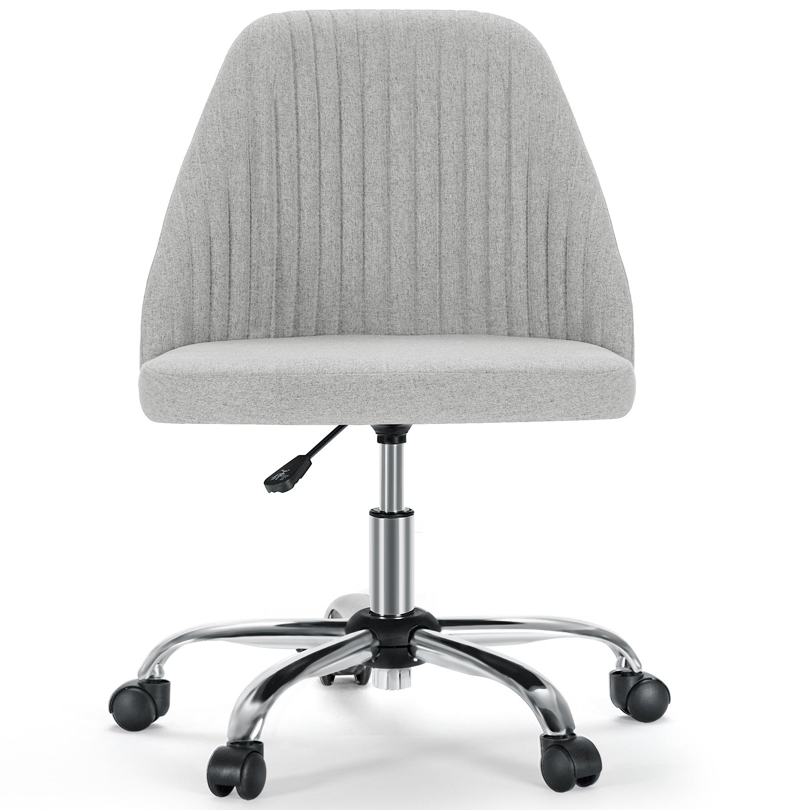 Modern Fabric Armless Adjustable Swivel Office Desk Chairs with Wheels