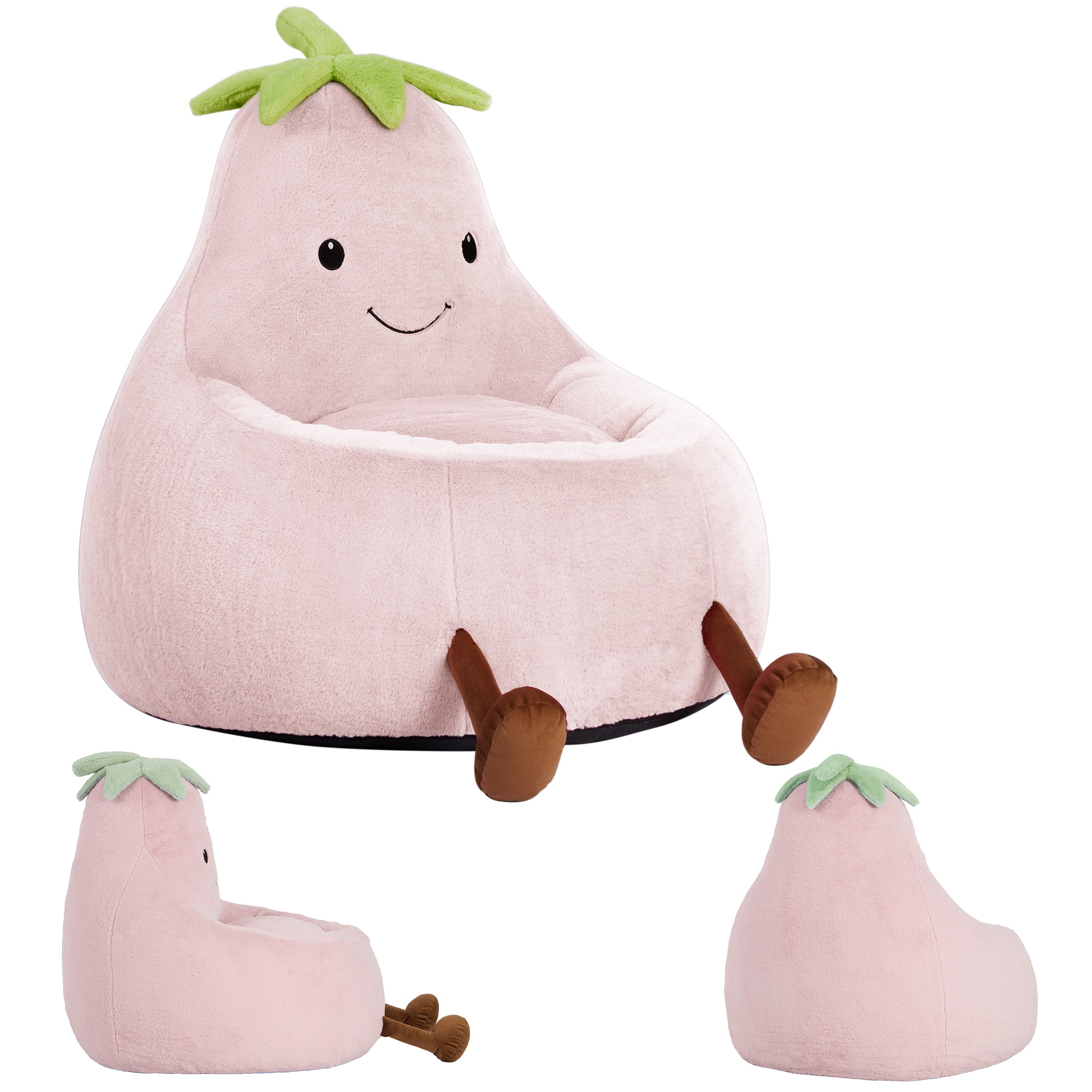 EDX Eggplant-Shaped Mini Sofa Chair, Cute Cartoon Sofa with Washable Cover for Living Room, Playroom