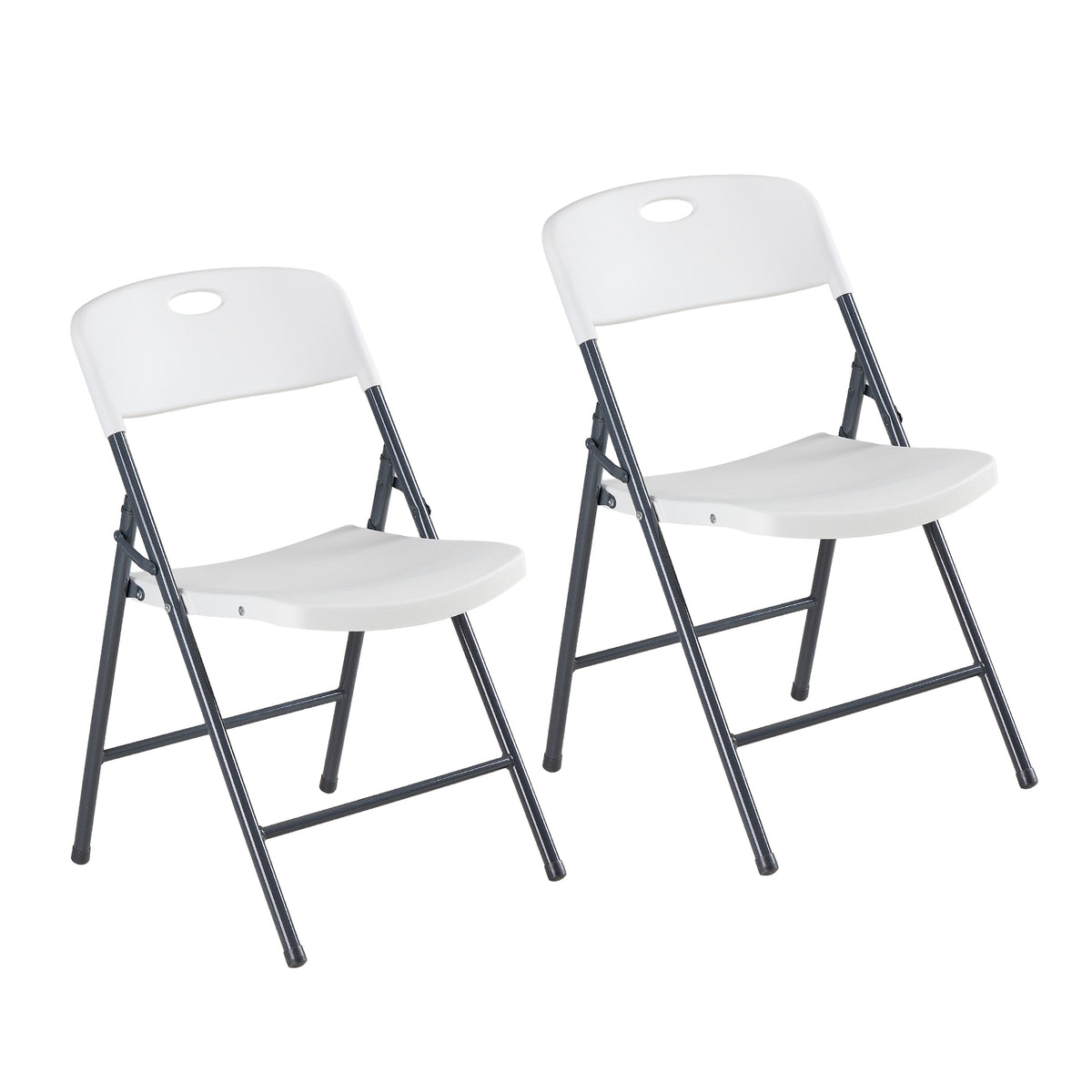 Gianna Folding Chairs with Ergonomic Back, Heavy Duty Plastic Stackable Portable Folding Chairs, Weight Capacity 330 Lbs, For Home, Office, Party, Wedding, Patio, Garden, Indoor Outdoor