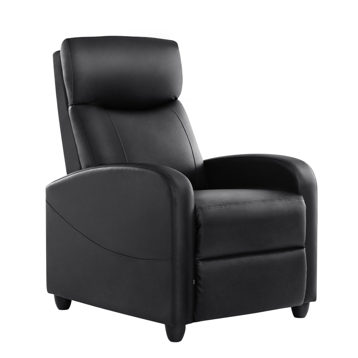 Gianna PU Leather Recliner Chair, Small Recliner Sofa Chair with Padded Seat & Side Pocket, Modern Seating Furniture with Footrest & Backrest for Home, Theater, Living Room