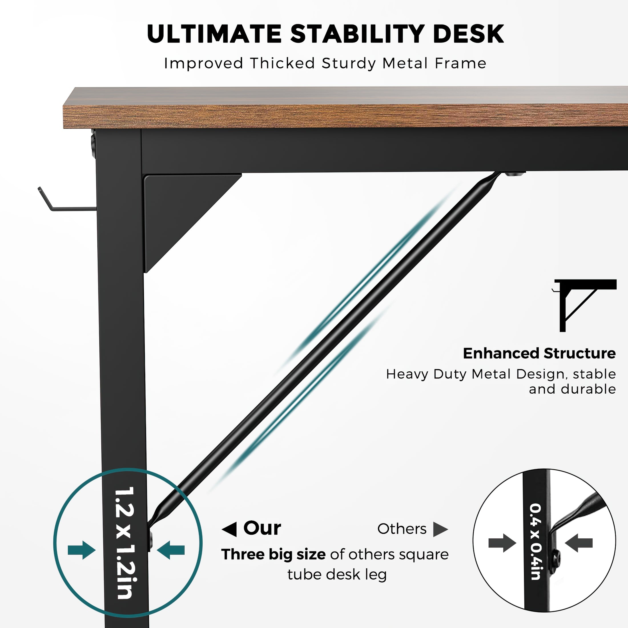 Computer Desk and Home Office Chair Set,with Storage Bag & Armless Mesh Desk Chair For Small Space