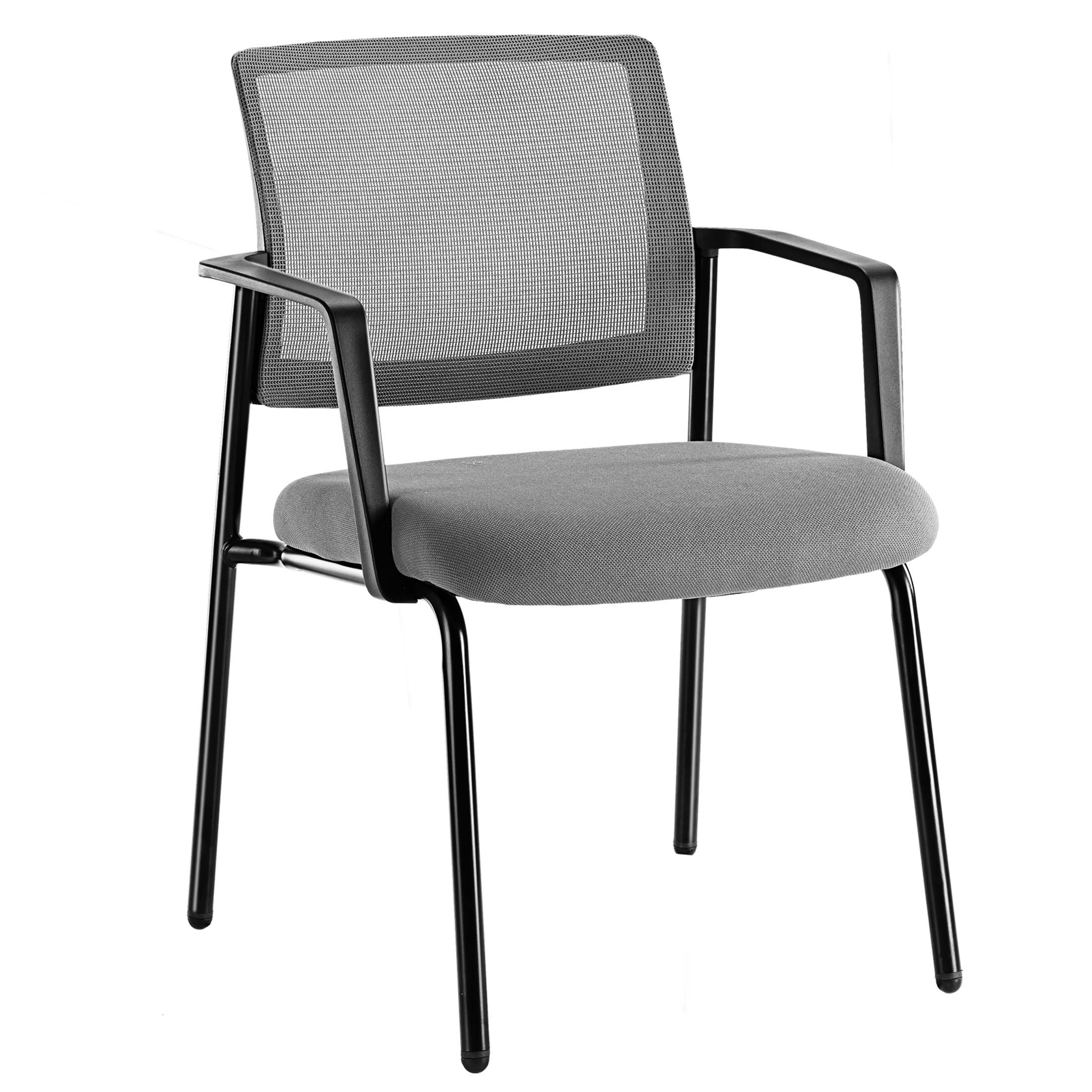 Mesh Back Arm Upholstered Fabric, Sturdy Metal Stacking Chairs, Easy to Use and Store, Outdoor and Indoor, for Home