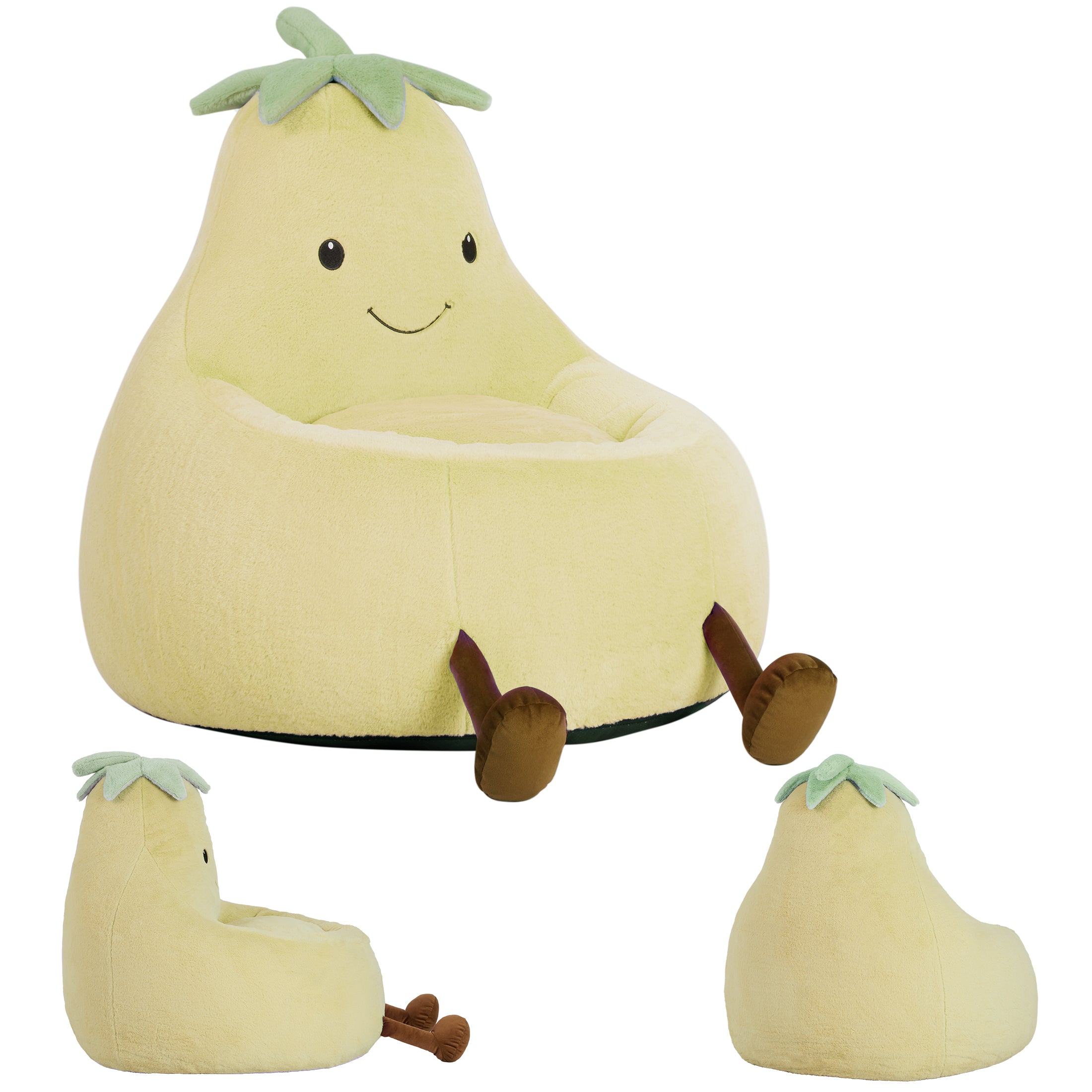EDX Eggplant-Shaped Mini Sofa Chair, Cute Cartoon Sofa with Washable Cover for Living Room, Playroom