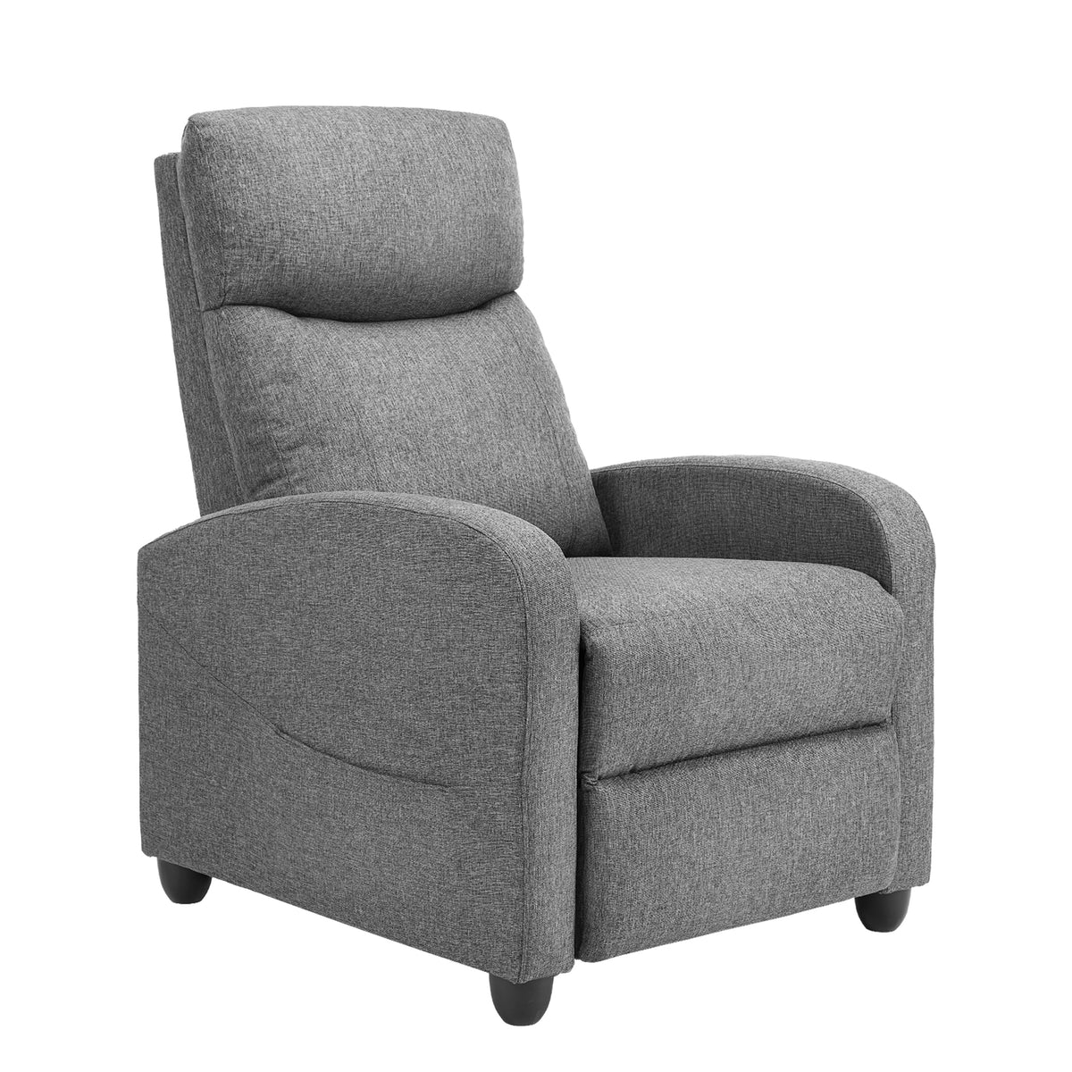 Gianna PU Leather Recliner Chair, Small Recliner Sofa Chair with Padded Seat & Side Pocket, Modern Seating Furniture with Footrest & Backrest for Home, Theater, Living Room