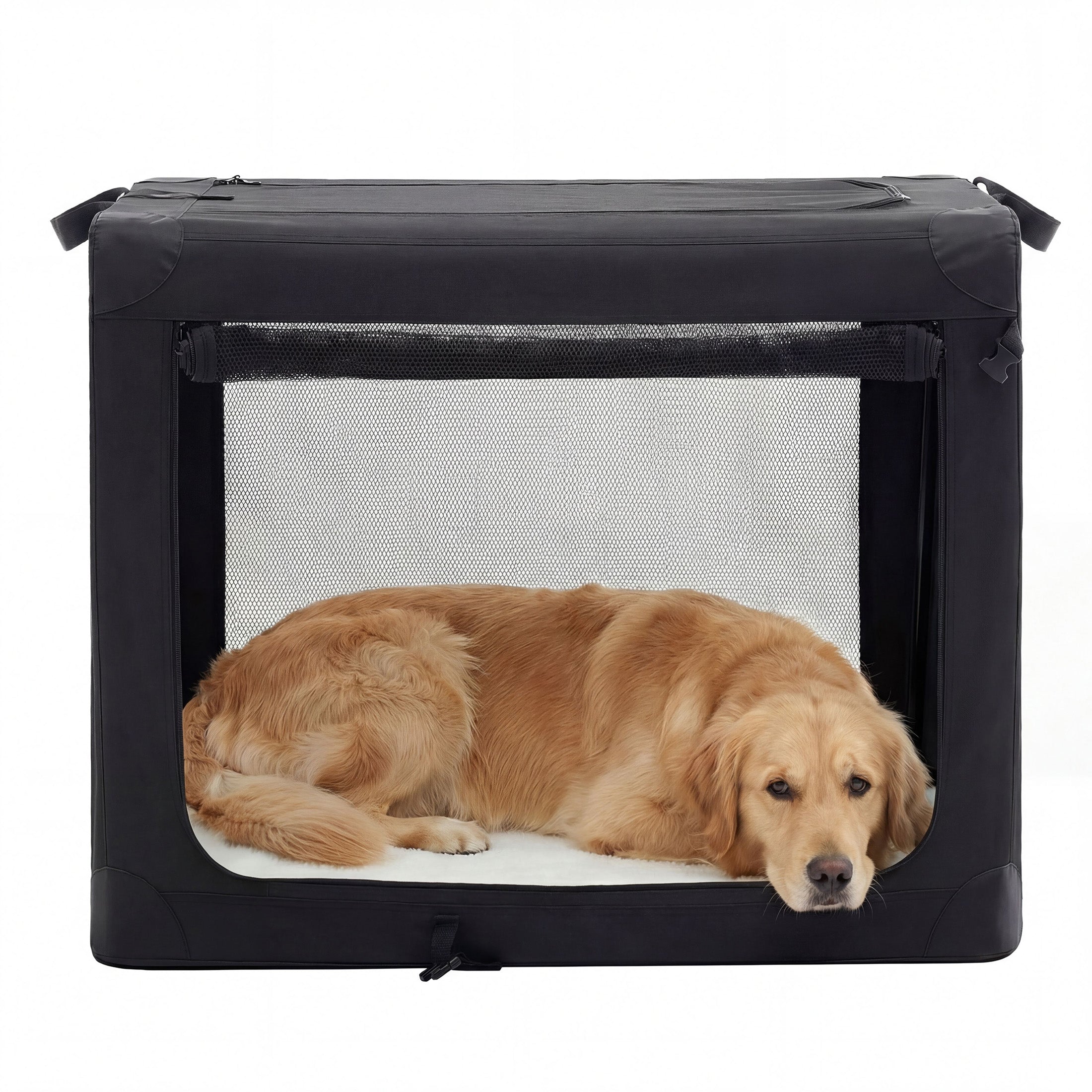 edx Portable Foldable Dog Crate for Small Dog, 3-Door Soft Pet Airline Approved Crate with Storage Bag & Washable Pad, For Indoor Outdoor Dog/Cat/Pet Kennel Carrier