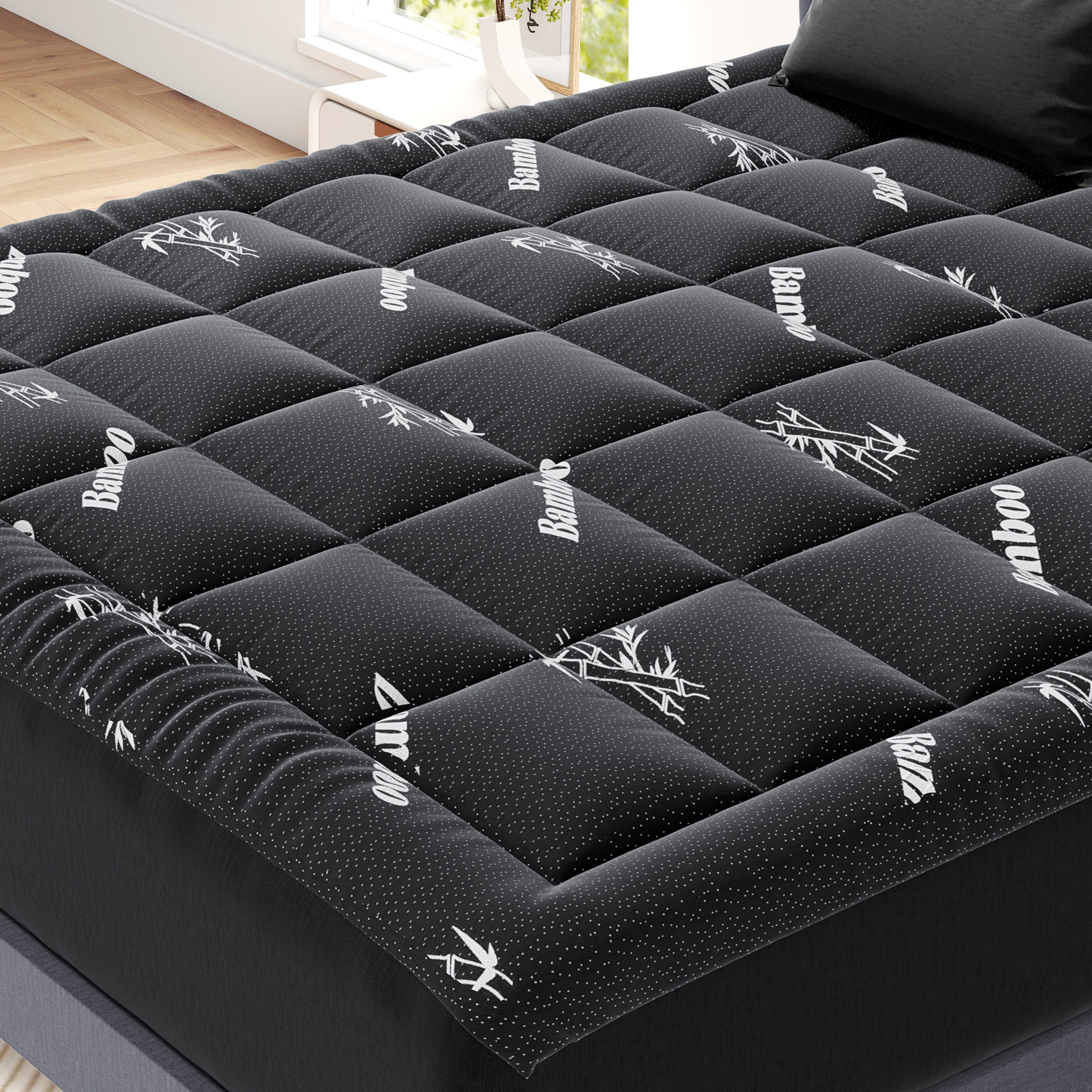 edx Mattress protector, waterproof mattress cover, soft, breathable, no noise, deep pockets, machine washable, white