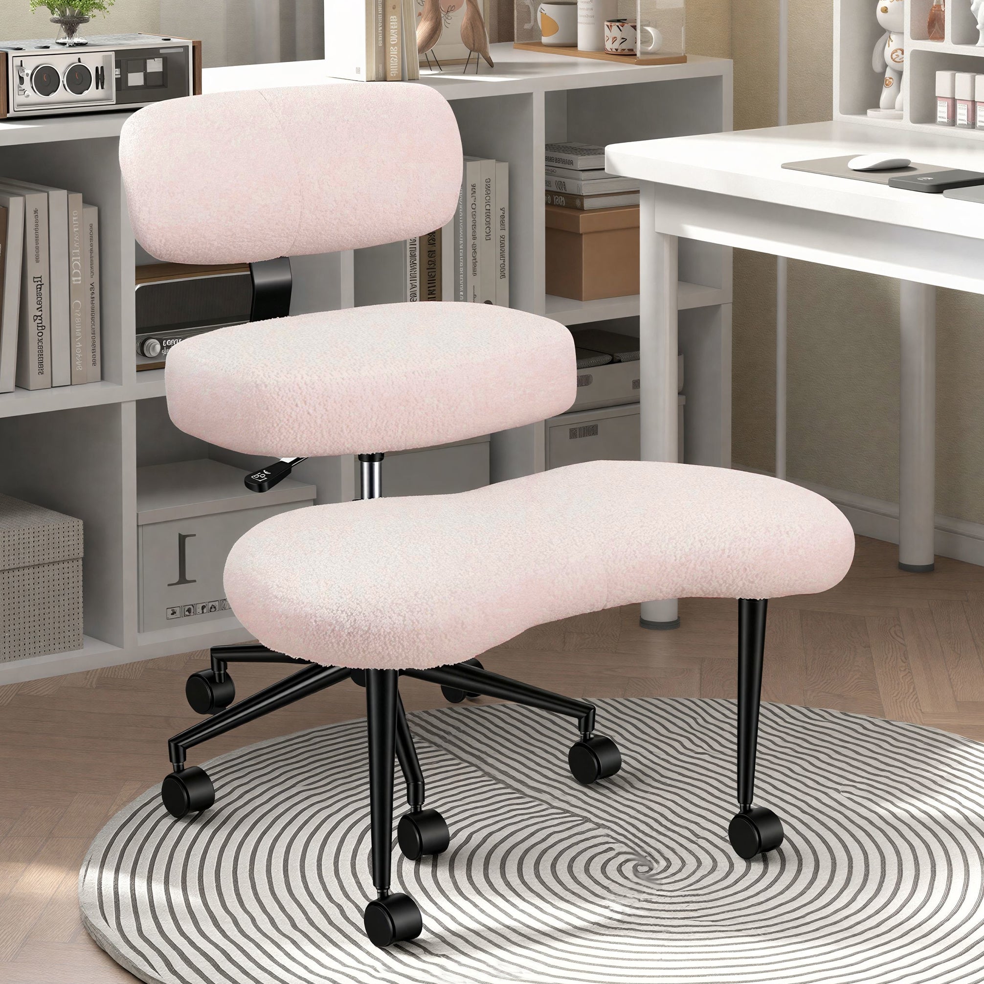 EDX Premium Ergonomic Cross Legged Swivel Meditation Chair with Adjustable Back – 360° Rotating Footrest, 5 Casters for ADHD, Focus & Relaxation