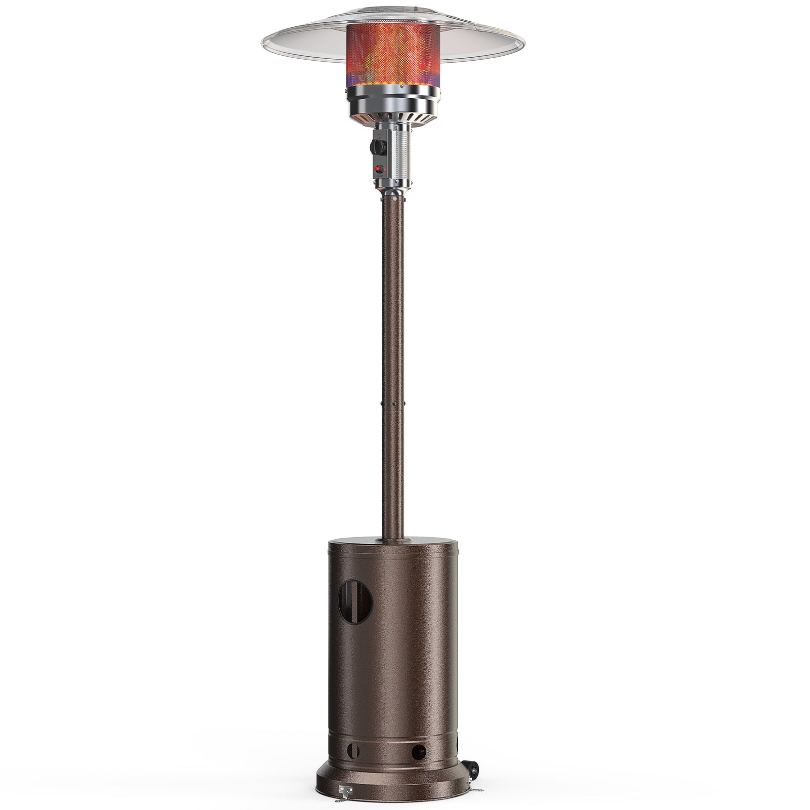 EDX 48,000 BTU Propane Patio Heater, Comes with Double Heating Grid, Portable Design for Home, Commercial, Brown