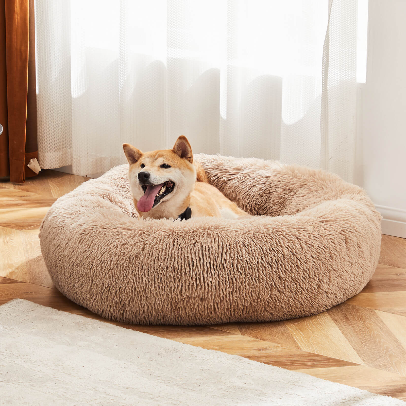 Dog Bed-Soft and Comfortable, Washable, Donut Shape, Multiple Sizes, Suitable for Cats and Dogs and Other Pets