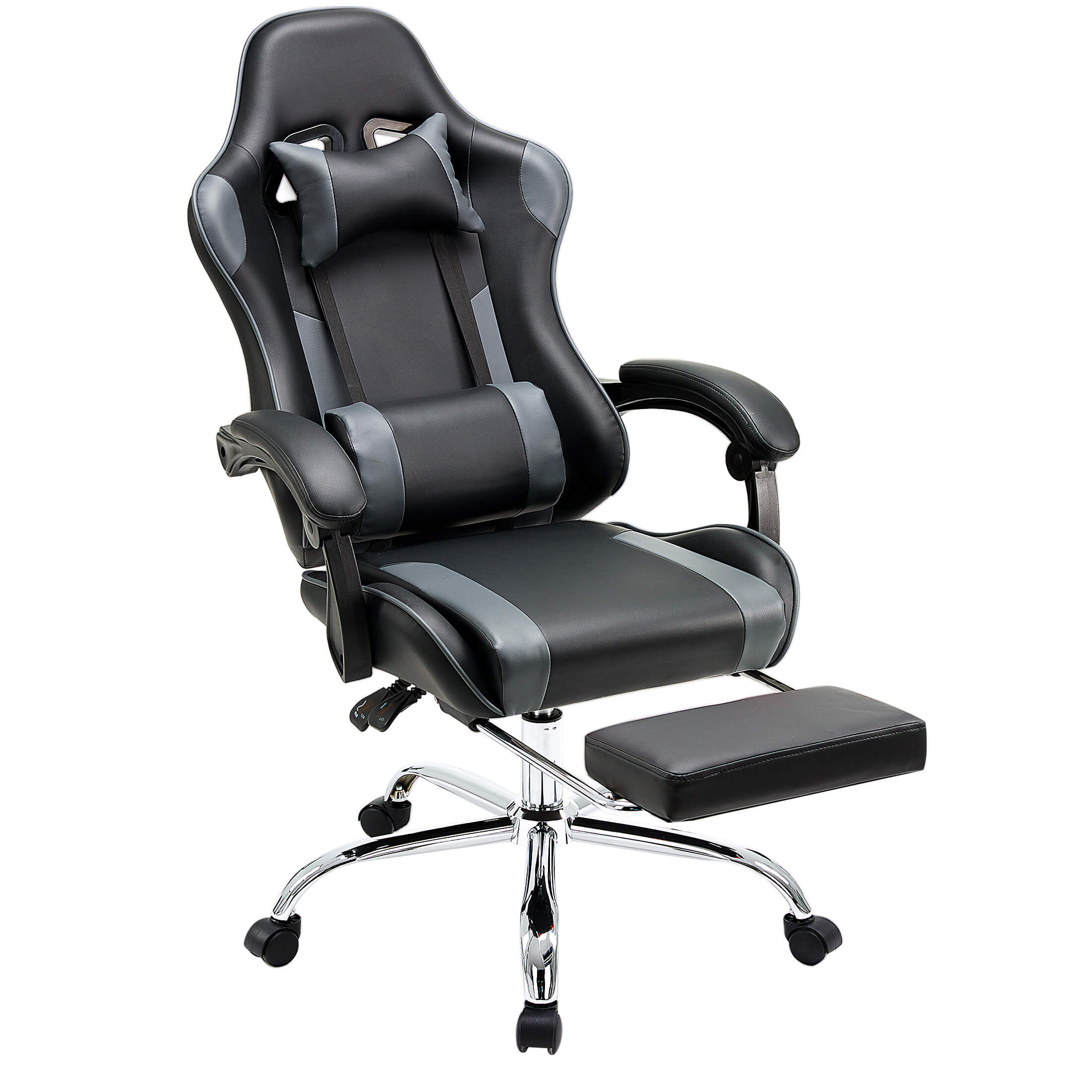 Mayoume Gaming Chair Ergonomic Office Chair With Foot Rest, Big And Tall Executive Desk Chair With Lumbar Support, Padded Arms, Computer Chair For Home Office, Bedroom