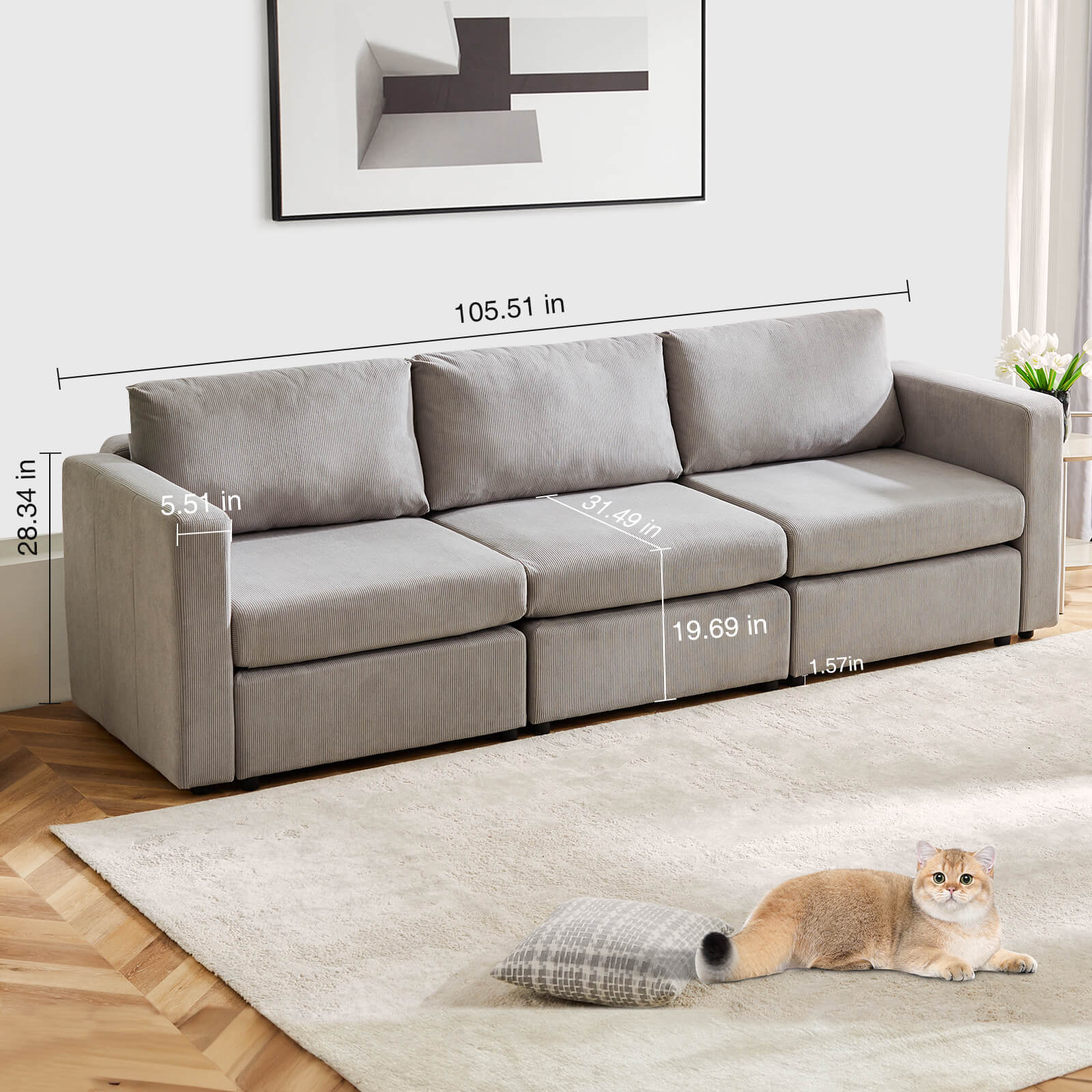 Convertible Sleeper Sofa Bed - Modular Sectional Sofa Set for Living Room, for office, living room, bedroom