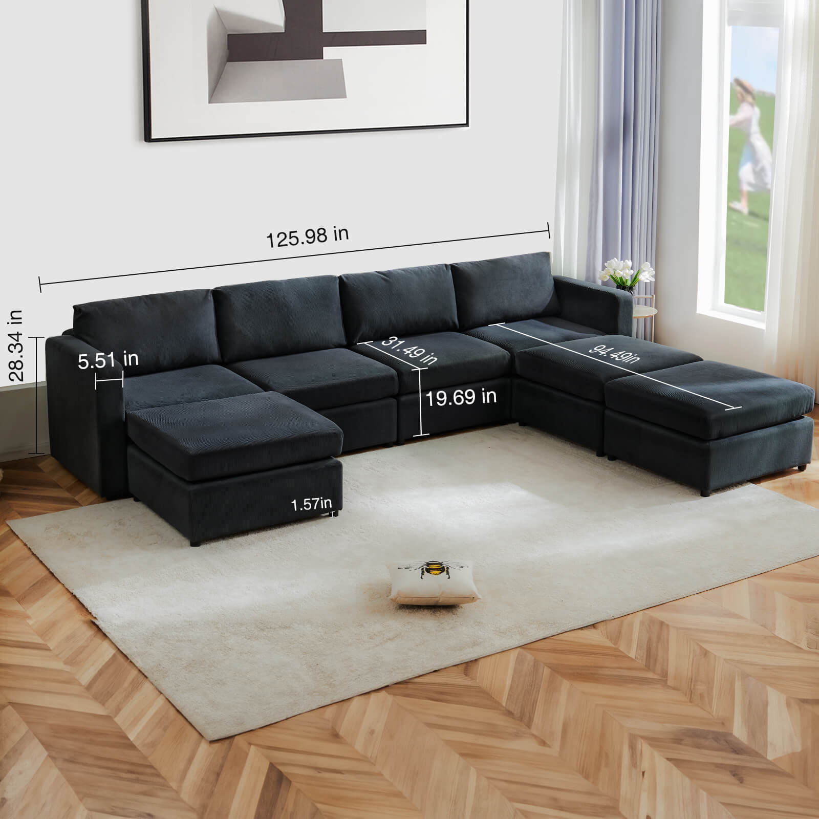 Convertible Sleeper Sofa Bed - Modular Sectional Sofa Set for Living Room, for office, living room, bedroom