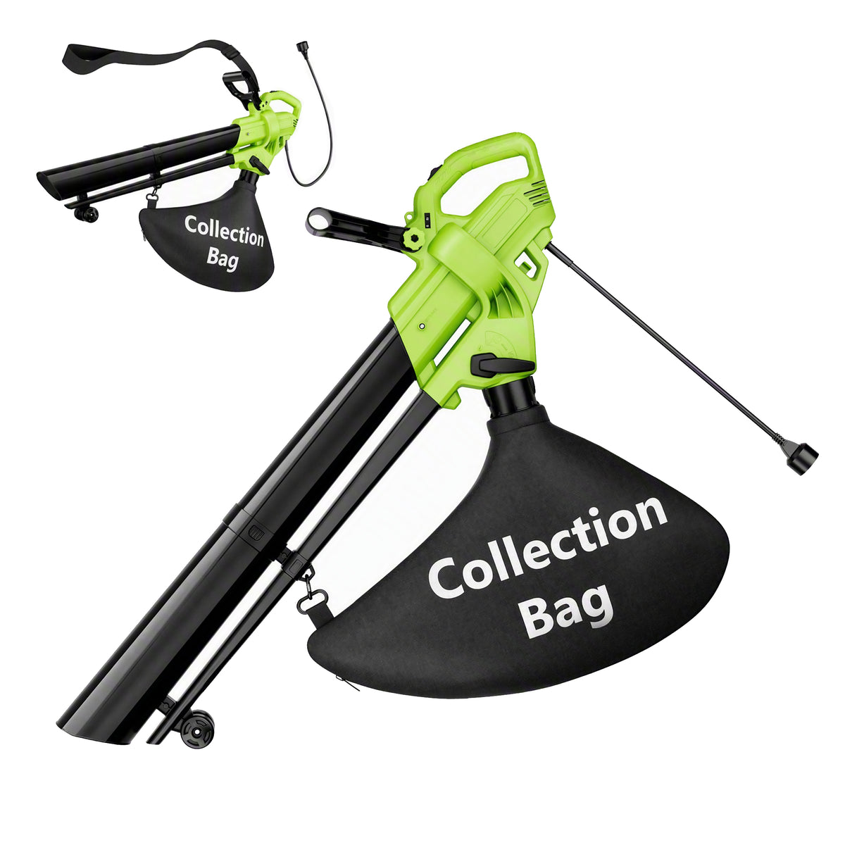 EDX 3-in-1 Corded Leaf Blower, Vacuum and Mulcher, 500 CFM 167 MPH Electric Yard Cleaner with 40L Collection Bag