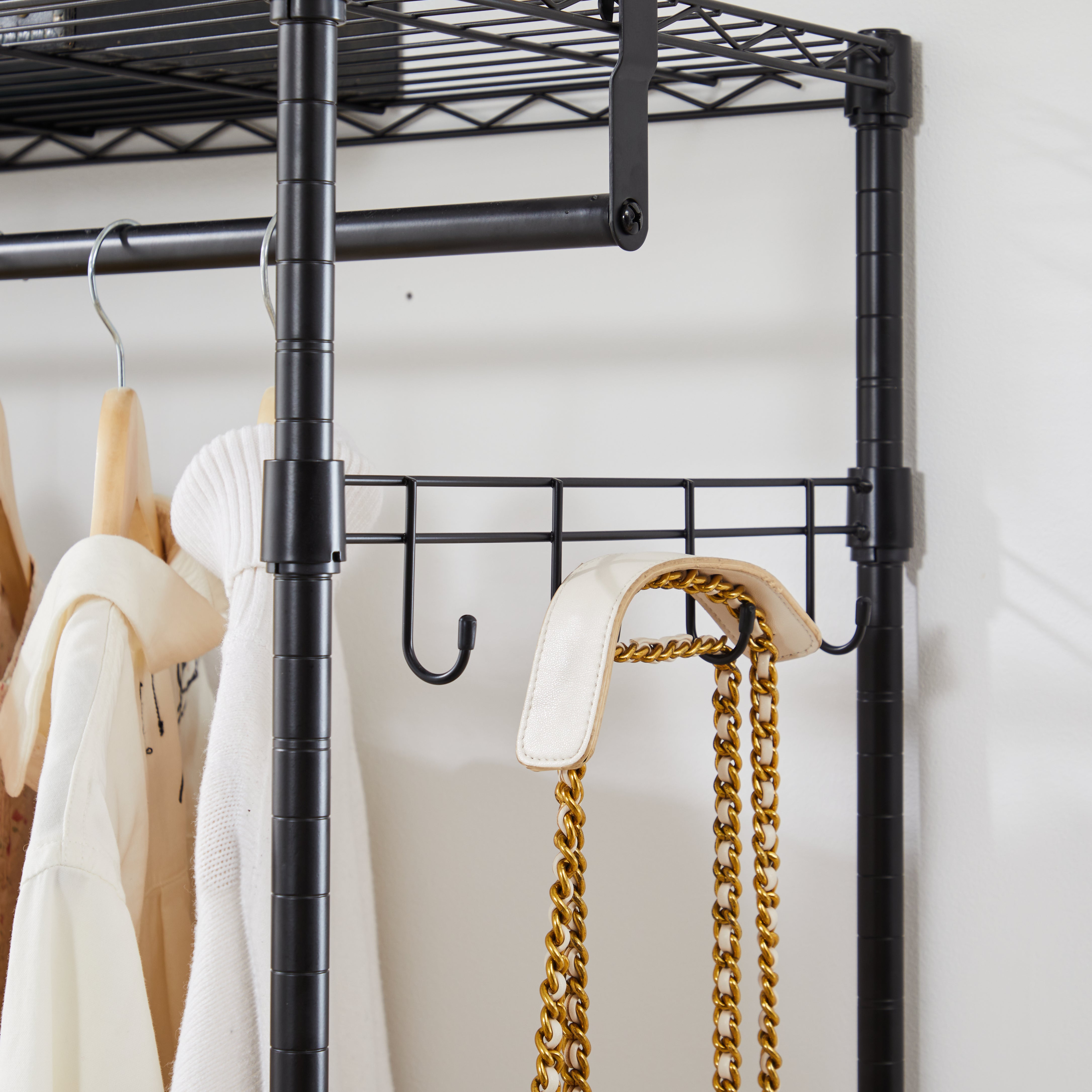 Rolling Clothes Rack - 15.8 x 29.5 x 75.6 Inches (L x W x H), Black