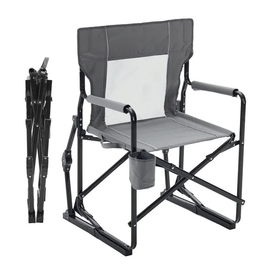 EDX Folding Camping Chair, Padded High Back, Adjustable Lumbar Support, Extra Wide for Adults, 500 lbs Steel Frame, Portable Outdoor