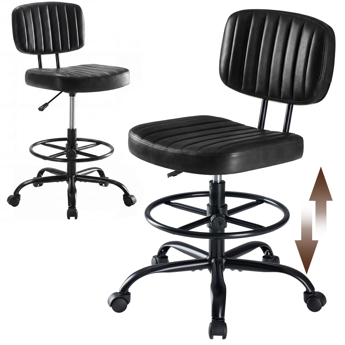 edx Adjustable Height 360° Rolling Swivel Computer Task Chair without Arm