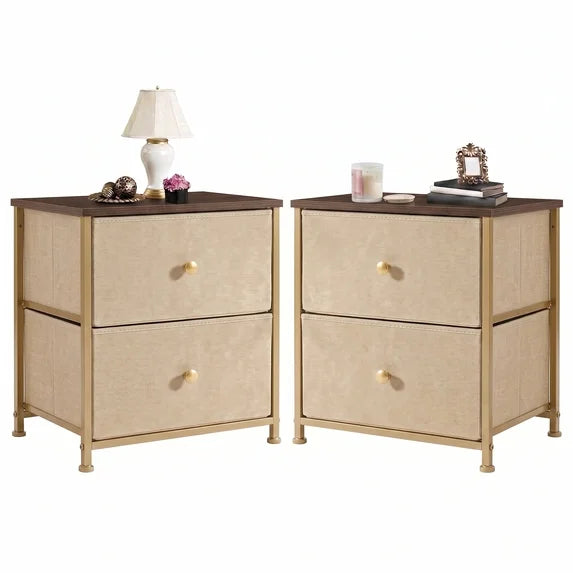 edx Nightstand, Versatile Nightstand with 2 Drawers - Ideal for Bedroom, Living Room, Closet, Entryway, Blue