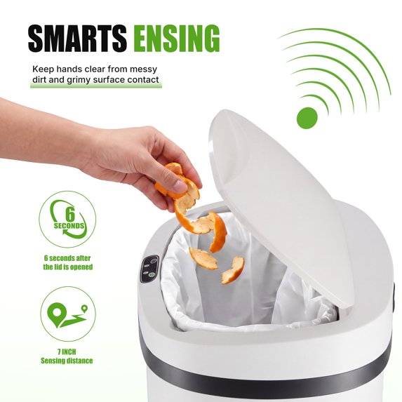 edx Automatic Trash Can, 13 Gallon Stainless Steel, 50L Touchless Motion-Sensor Kitchen Trash Can with Odor-Proof Sealed Lid