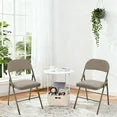 EDX  Folding Chairs with Padded Cushion and Back, Fabric Stackable Portable Chairs Set with Durable Steel Frame, for Home and Office, Conference, Wedding, Party, Garden