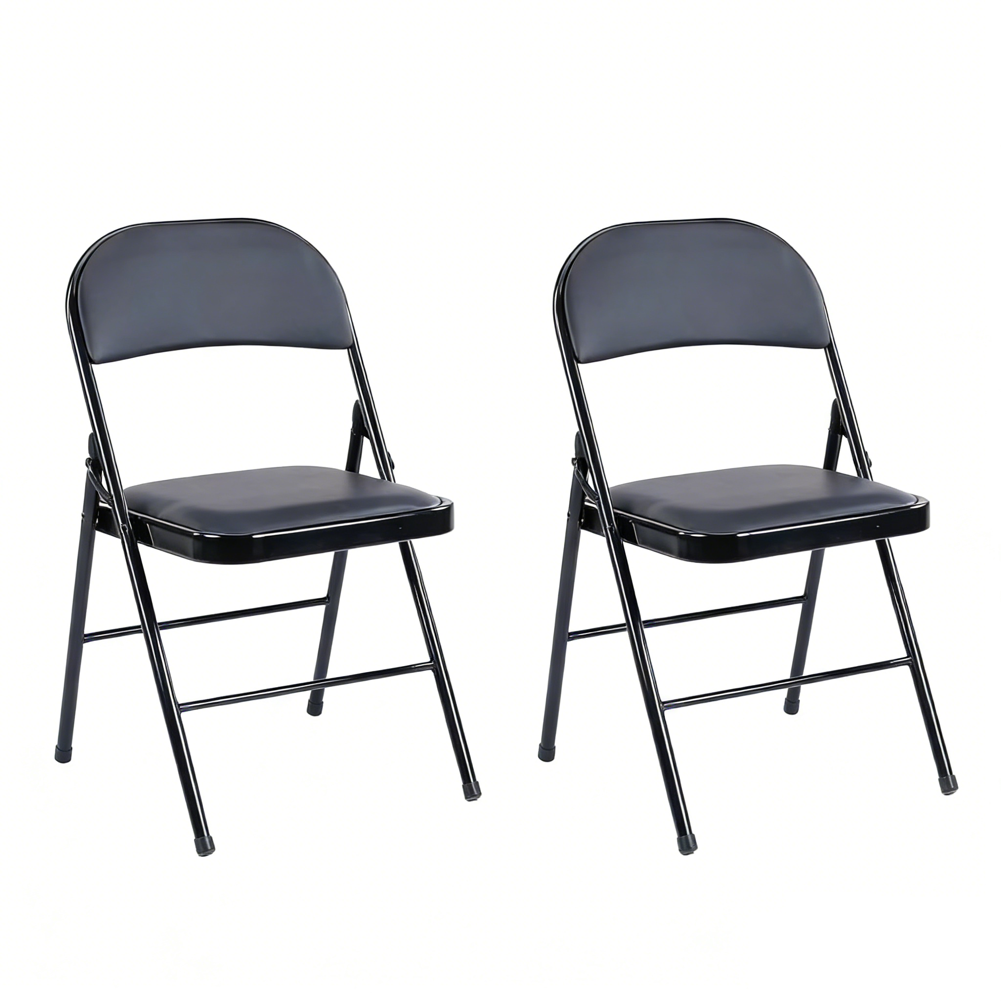 EDX Folding Chair with Sturdy Metal Frame, High-Density Padding, and Water-Resistant PU Leather - Ideal for Meetings, Gatherings, and Events