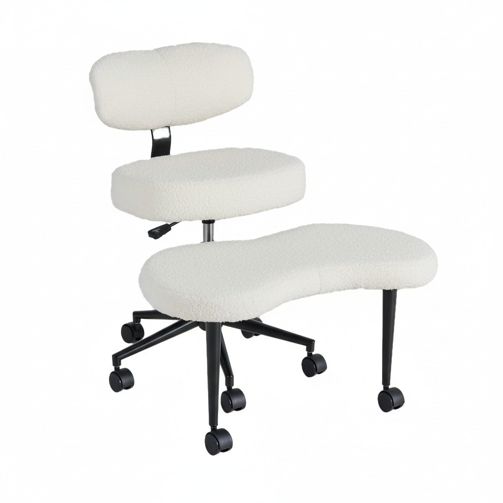 EDX Premium Ergonomic Cross Legged Swivel Meditation Chair with Adjustable Back – 360° Rotating Footrest, 5 Casters for ADHD, Focus & Relaxation