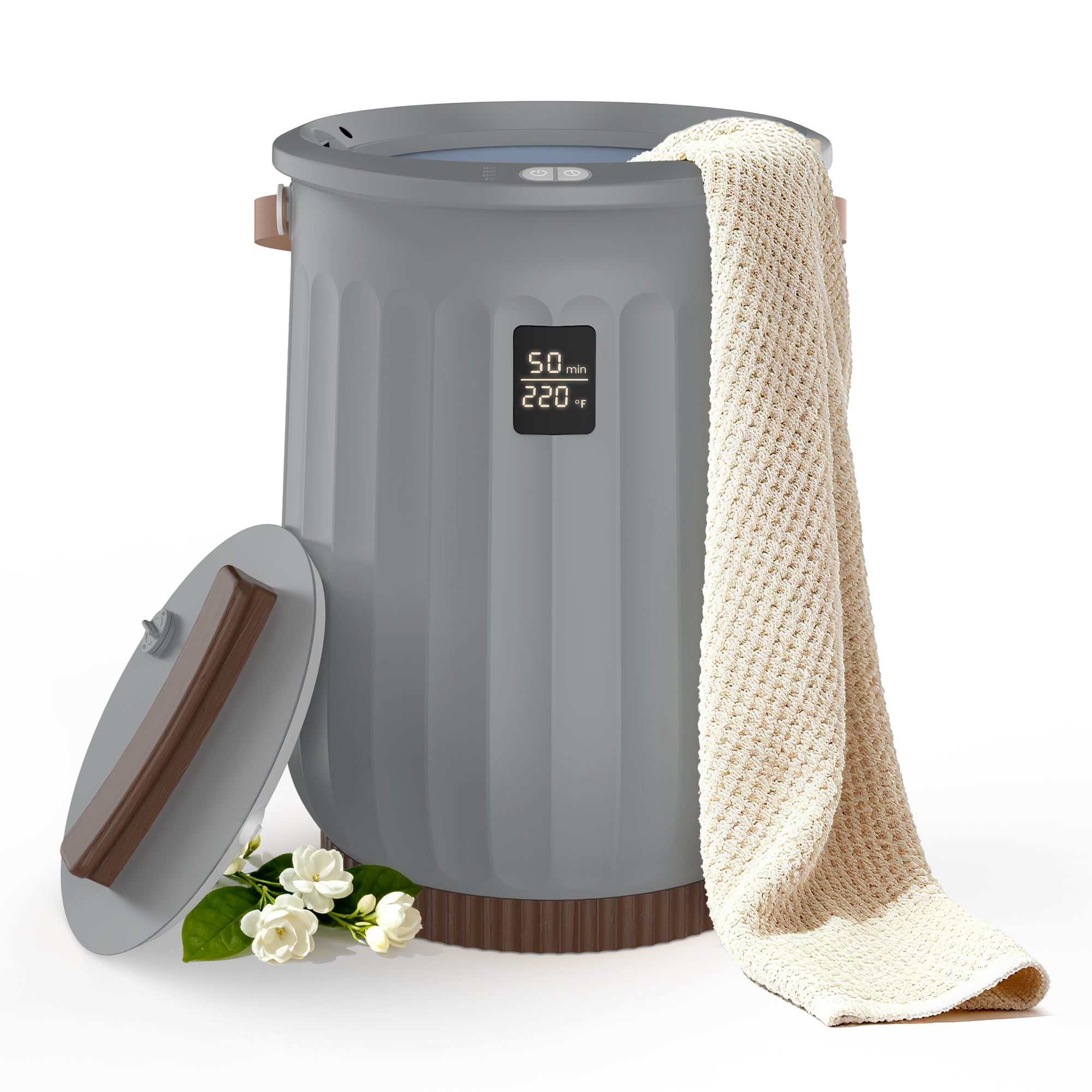 edx 20L Towel Warmer, with Handle & Aroma Disc Holder, Holds Two 40“x70” Oversized Towels, Suitable for Robes, Blankets & Pajamas