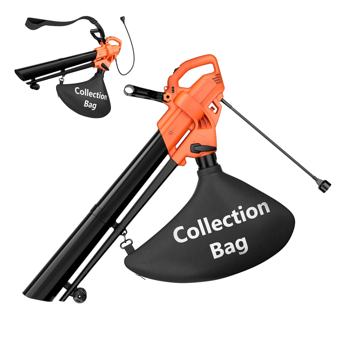 EDX 3-in-1 Corded Leaf Blower, Vacuum and Mulcher, 500 CFM 167 MPH Electric Yard Cleaner with 40L Collection Bag
