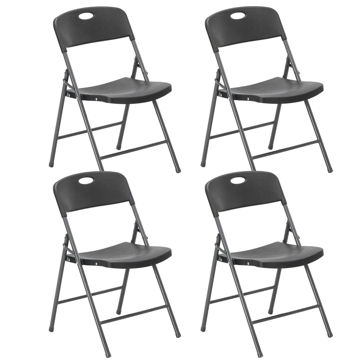 Gianna Folding Chairs with Ergonomic Back, Heavy Duty Plastic Stackable Portable Folding Chairs, Weight Capacity 330 Lbs, For Home, Office, Party, Wedding, Patio, Garden, Indoor Outdoor