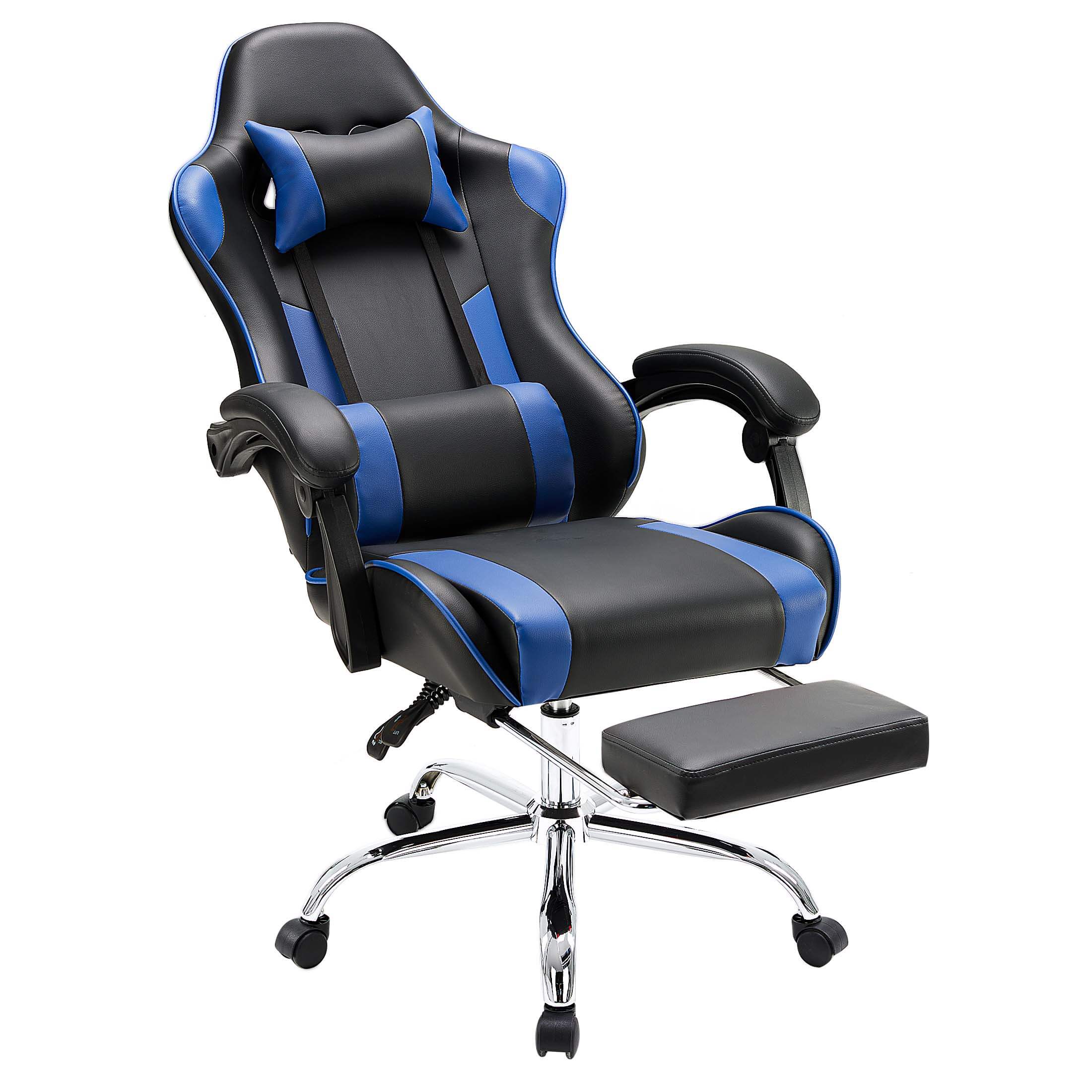 Mayoume Gaming Chair Ergonomic Office Chair With Foot Rest, Big And Tall Executive Desk Chair With Lumbar Support, Padded Arms, Computer Chair For Home Office, Bedroom