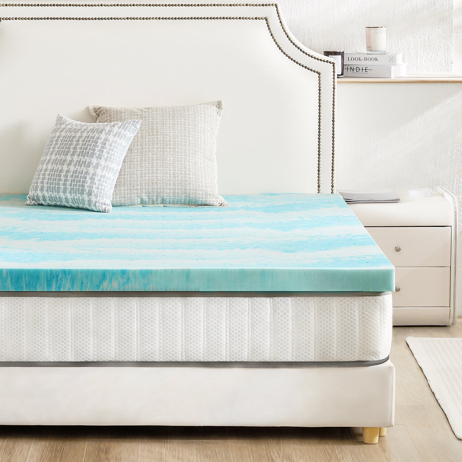 ZUNMOS Mattress Topper, 3 Inch Gel Memory Foam Bed Topper for King Size Bed