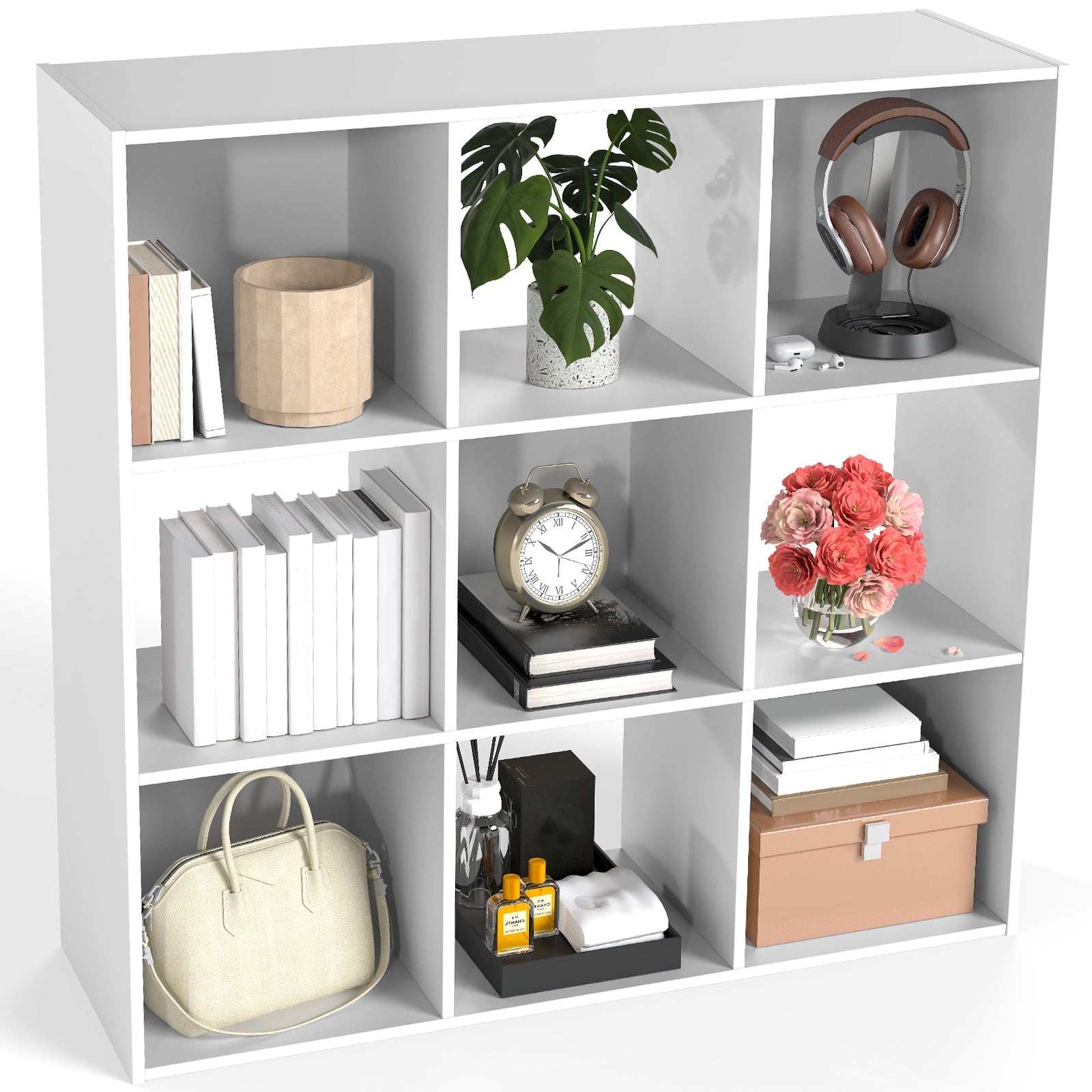 EDX Storage Organizer,  Open Cube Storage Bookcase with 3 Removable Back Panels for Living Room, Bedroom & Office