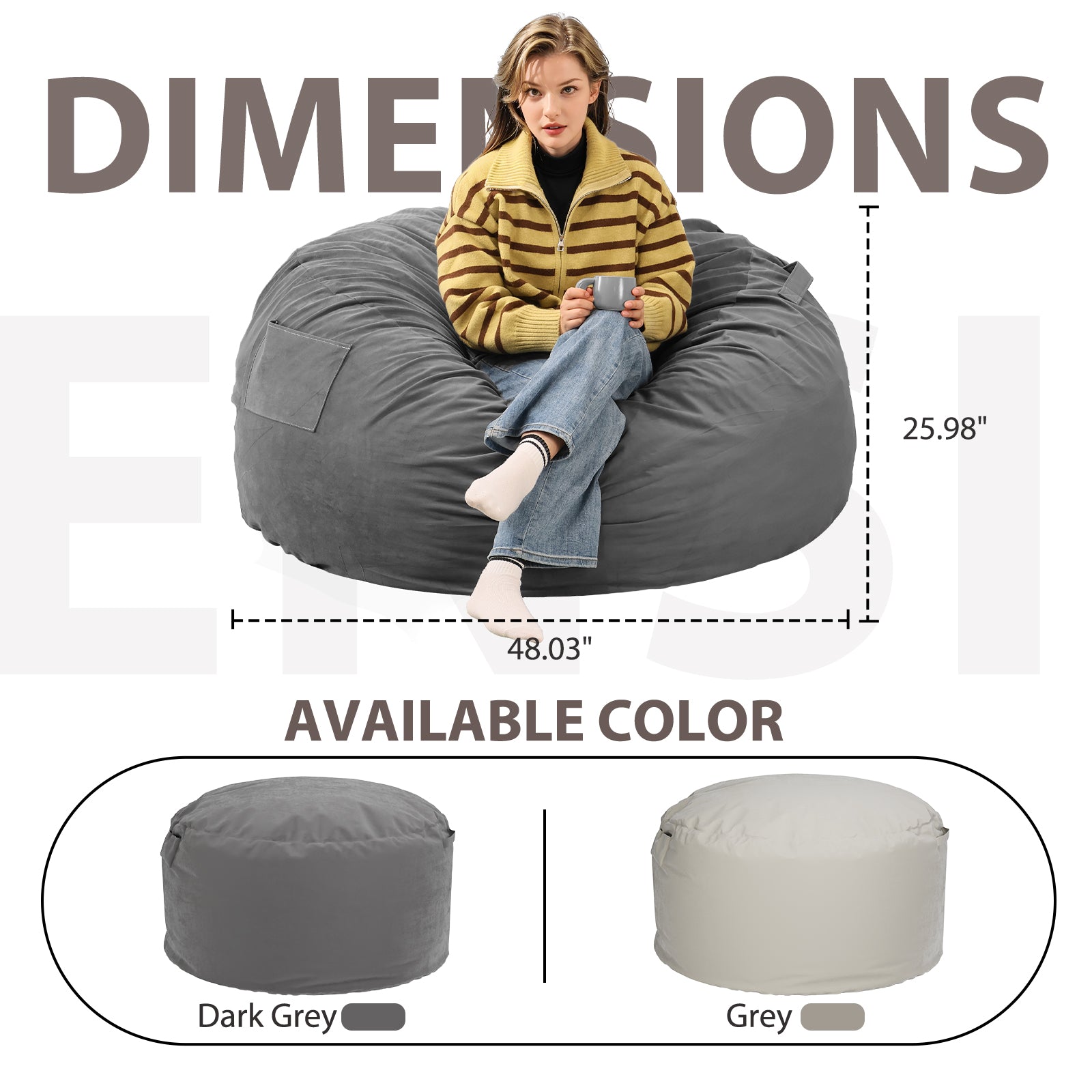 Premium 4Ft Memory Foam Bean Bag Sofa Chair for Adults - Cozy and Comfortable Home Seating Option