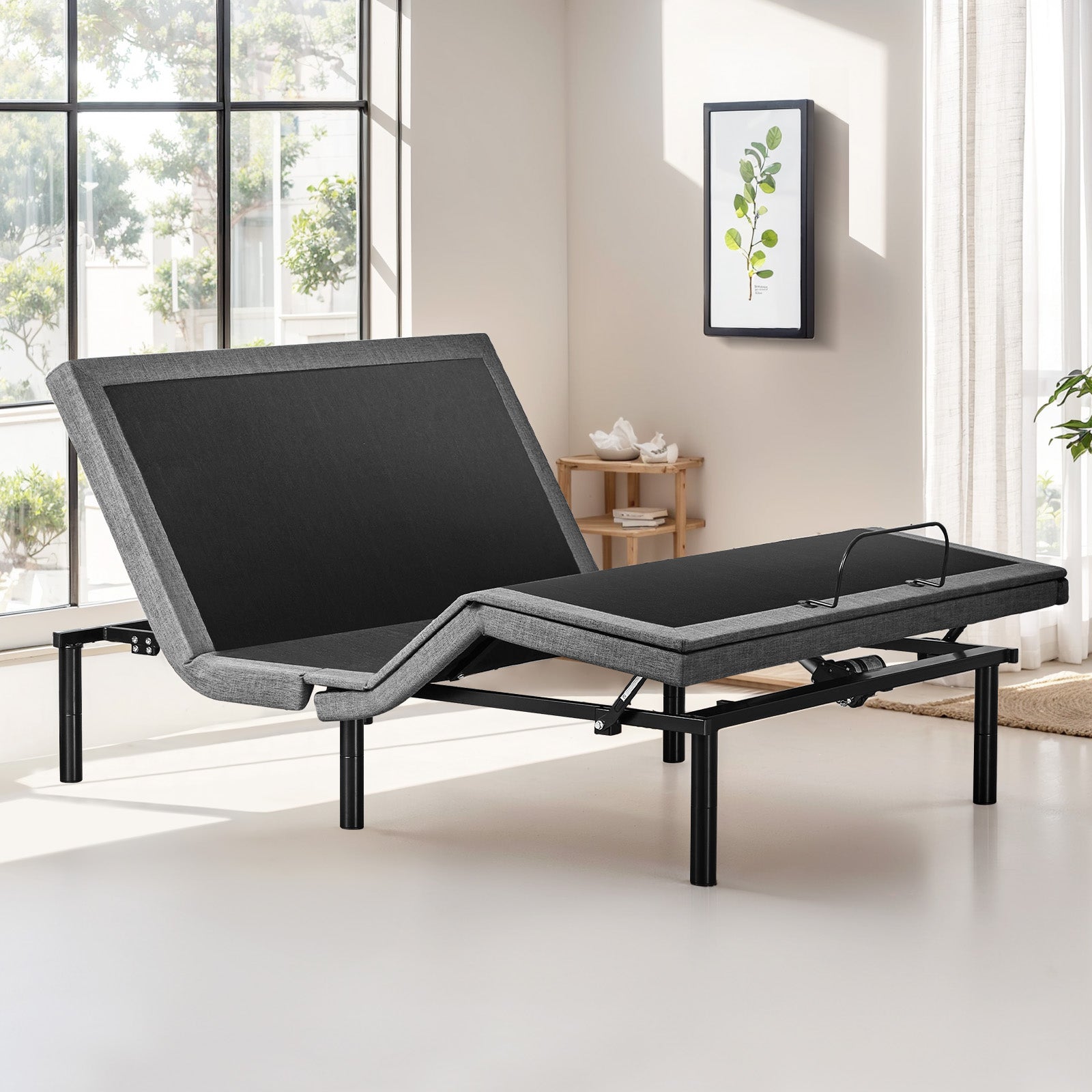 Adjustable Bed Frame, Individually Tilting Head and Foot with 2 USB Ports, Wireless Remote, Quiet Motor