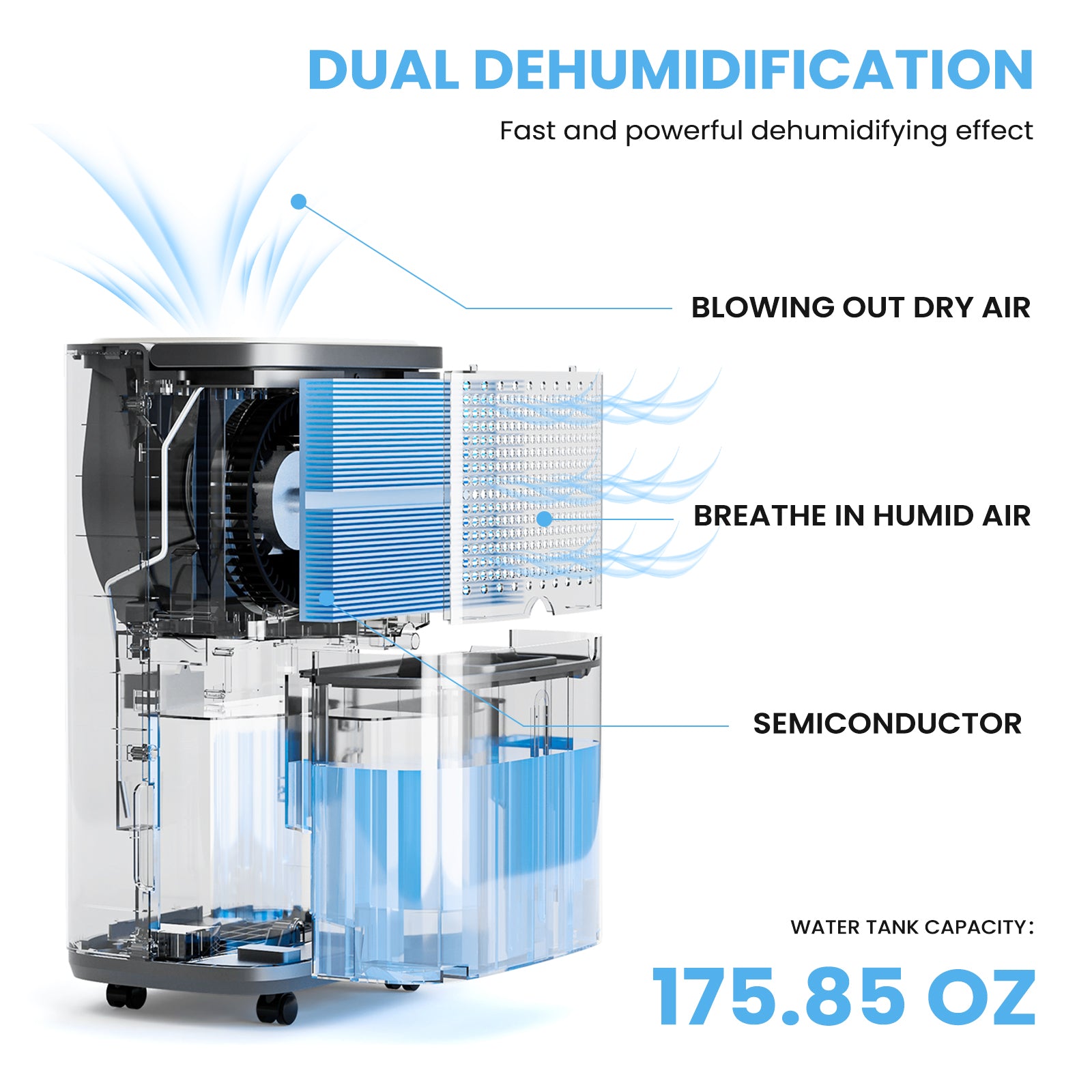 Mayoume 2,000 / 4500 Sq.Ft Energy Star Dehumidifier for Basement with Drain Hose, 30/50 Pint Portable Dehumidifiers for Home Bedroom Bathroom Large Room, Powerful Moisture Removal and Humidity Control