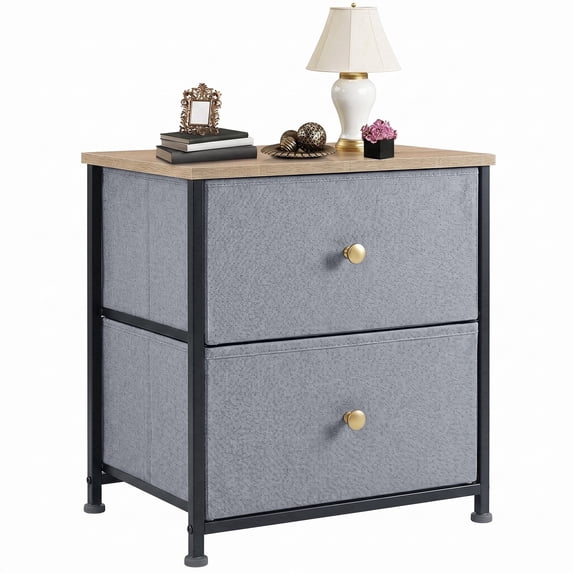 edx Nightstand, Versatile Nightstand with 2 Drawers - Ideal for Bedroom, Living Room, Closet, Entryway, Blue