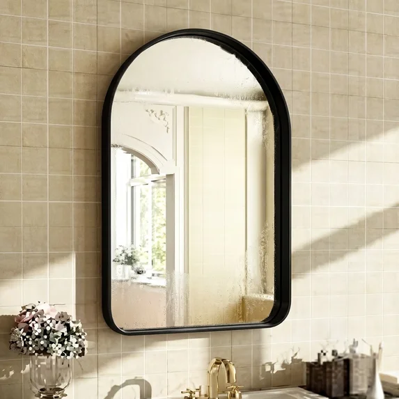 EDX Bathroom Mirror Wall Mirror with Arched Metal Frame