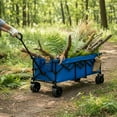 EDX 300L Foldable Utility Wagon, 180KG Capacity Steel Cart with All-Terrain Wheels for Camping and Beach, Black, Blue, Gray
