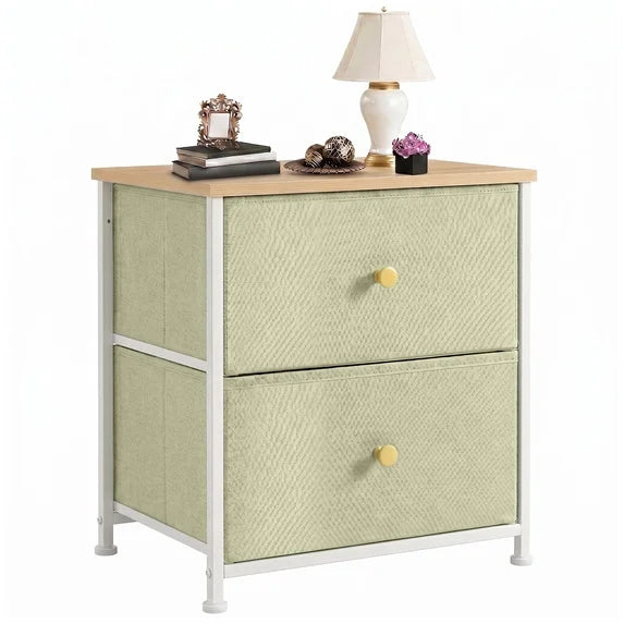 edx Nightstand, Versatile Nightstand with 2 Drawers - Ideal for Bedroom, Living Room, Closet, Entryway, Blue