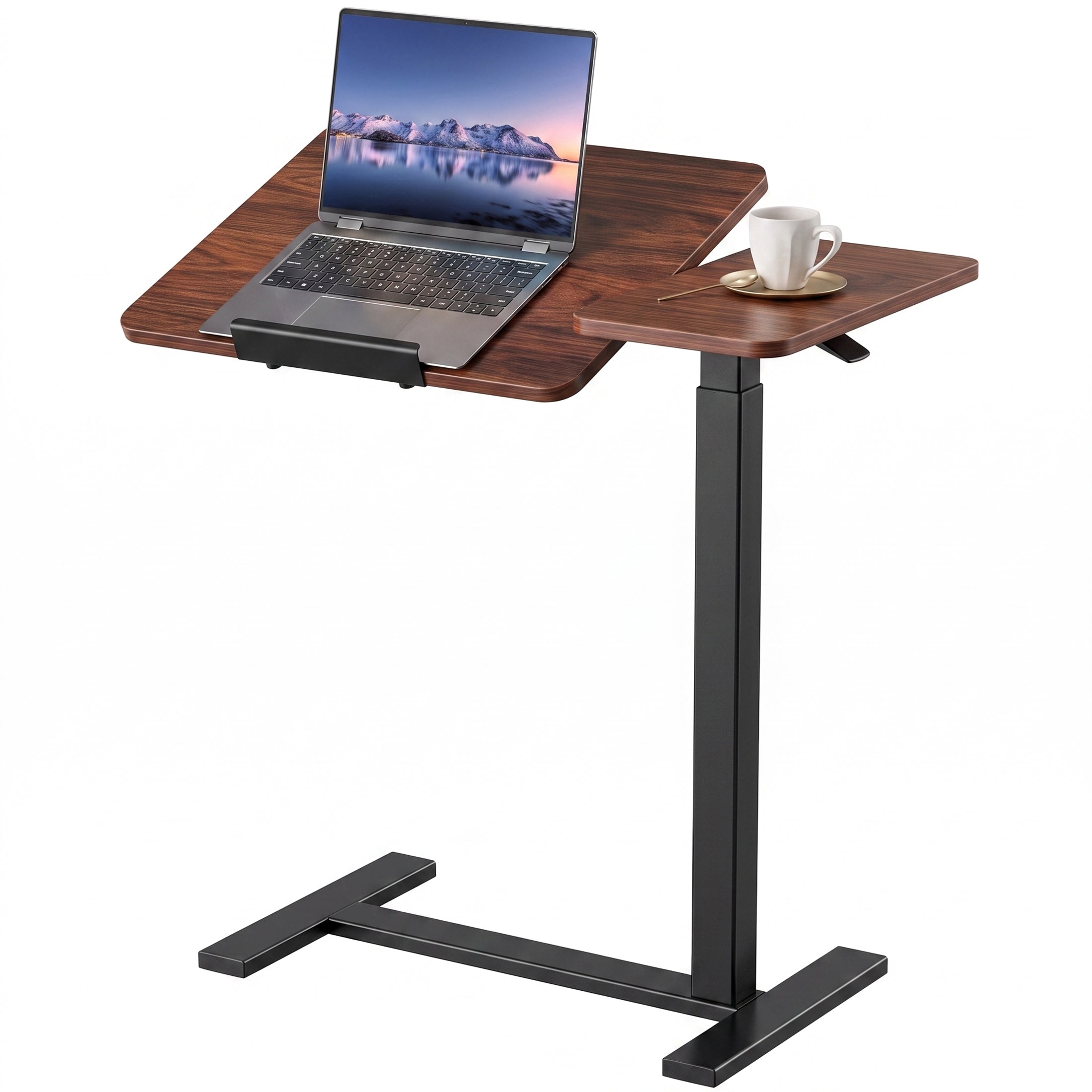 Gianna Mobile Standing Portable Rolling Desk & Overbed Laptop Height Adjustable Work Table with Hidden Casters for Home Office