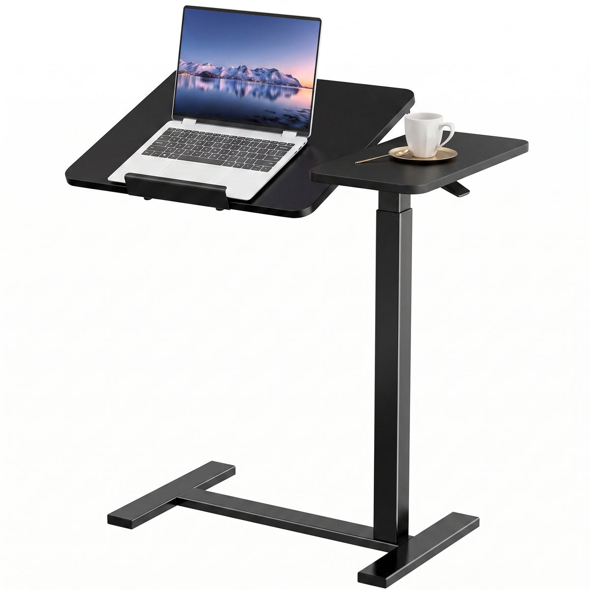 Gianna Mobile Standing Portable Rolling Desk & Overbed Laptop Height Adjustable Work Table with Hidden Casters for Home Office