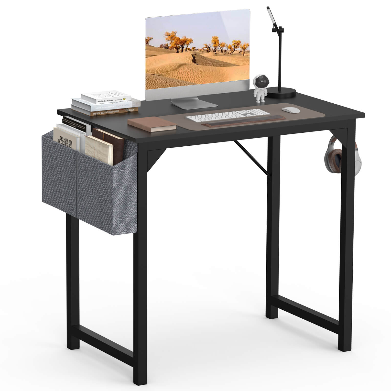 Computer Desk - 32/40/47/55/63 inch Student Kids Study Wooden Desk with Headphone Hook and Storage Bag for Bedroom, Living Room, Study Room