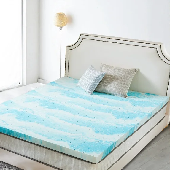 EDX Cool Gel Memory Foam Mattress Topper Bed, Comfort Body Support & Pressure Relief, CertiPUR-US Certified